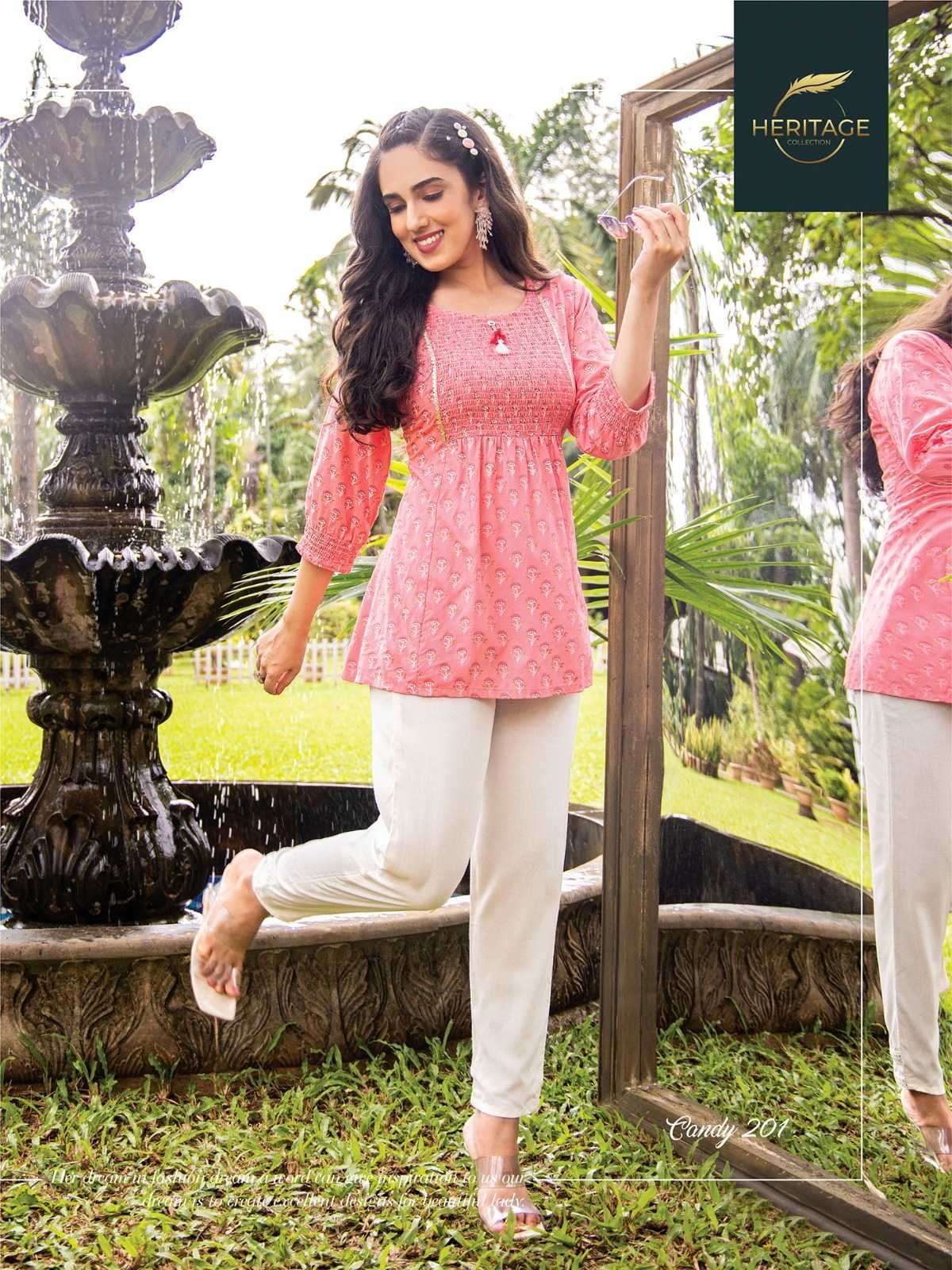 heritage candy vol 2 series 201-207 rayon slub kurti