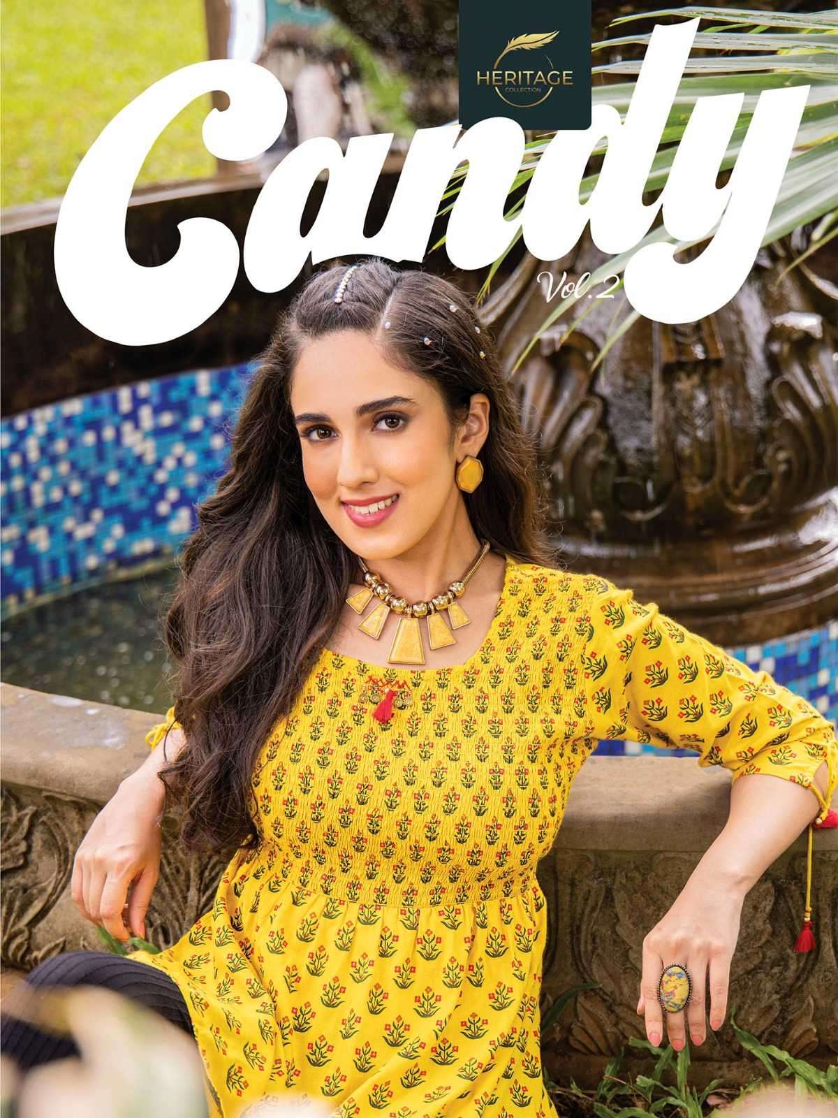 heritage candy vol 2 series 201-207 rayon slub kurti