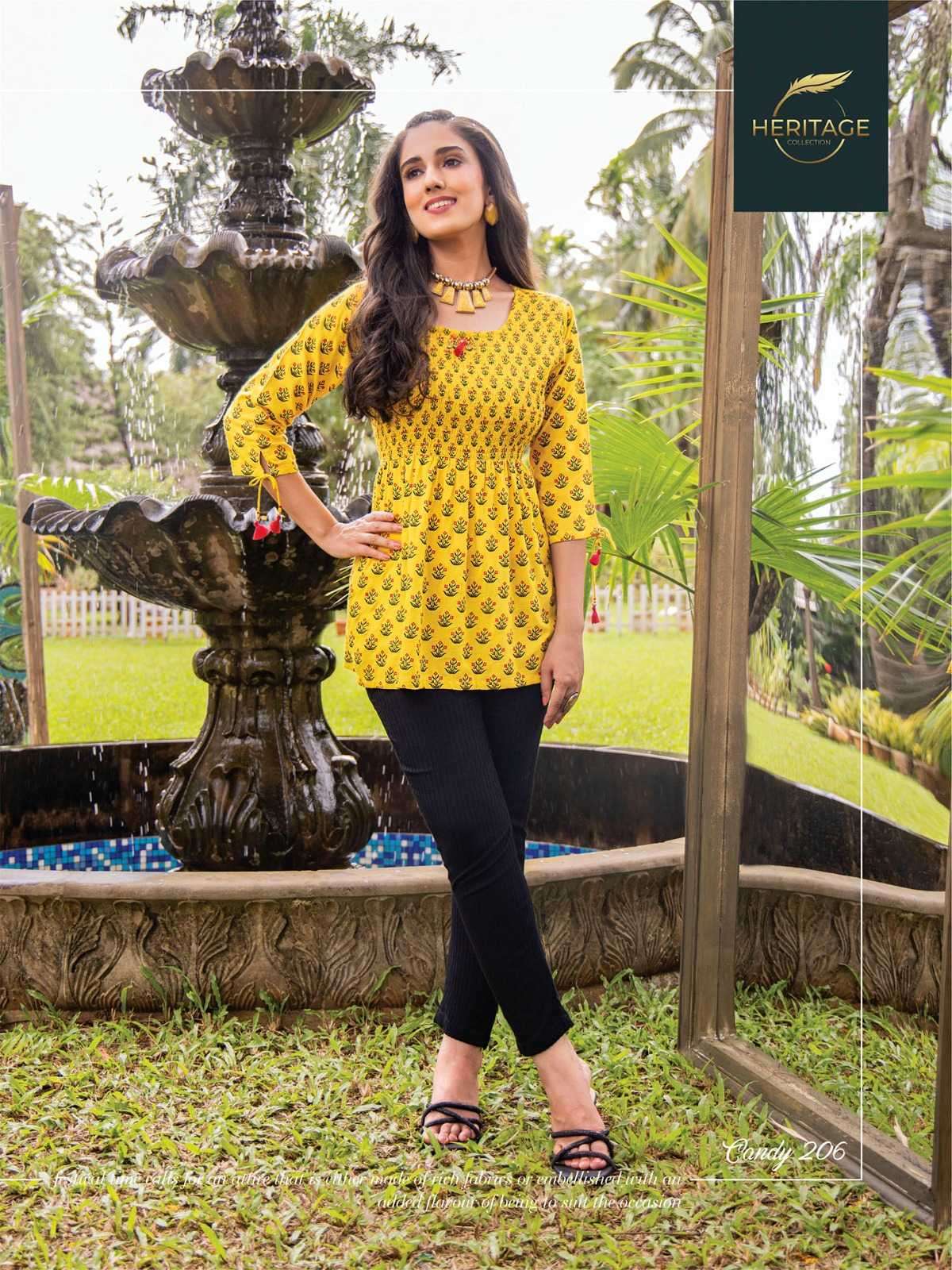 heritage candy vol 2 series 201-207 rayon slub kurti