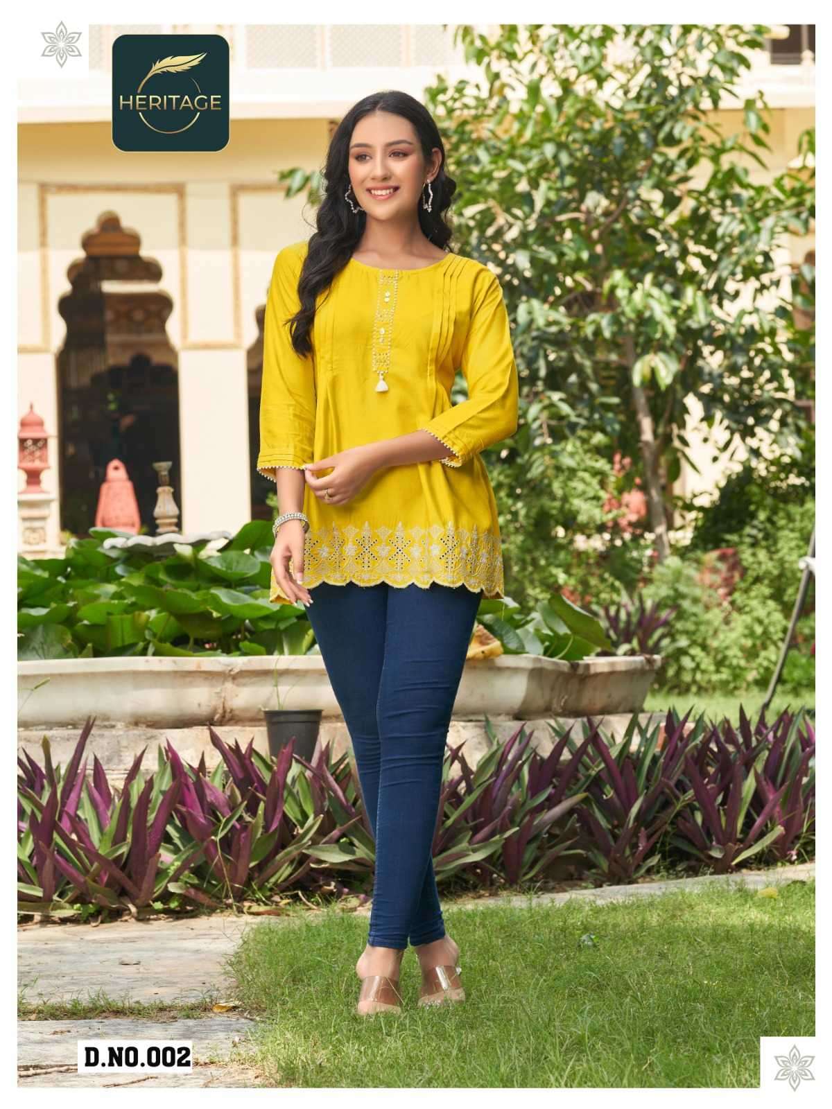 heritage creation cherry series 001-006 rayon kurti