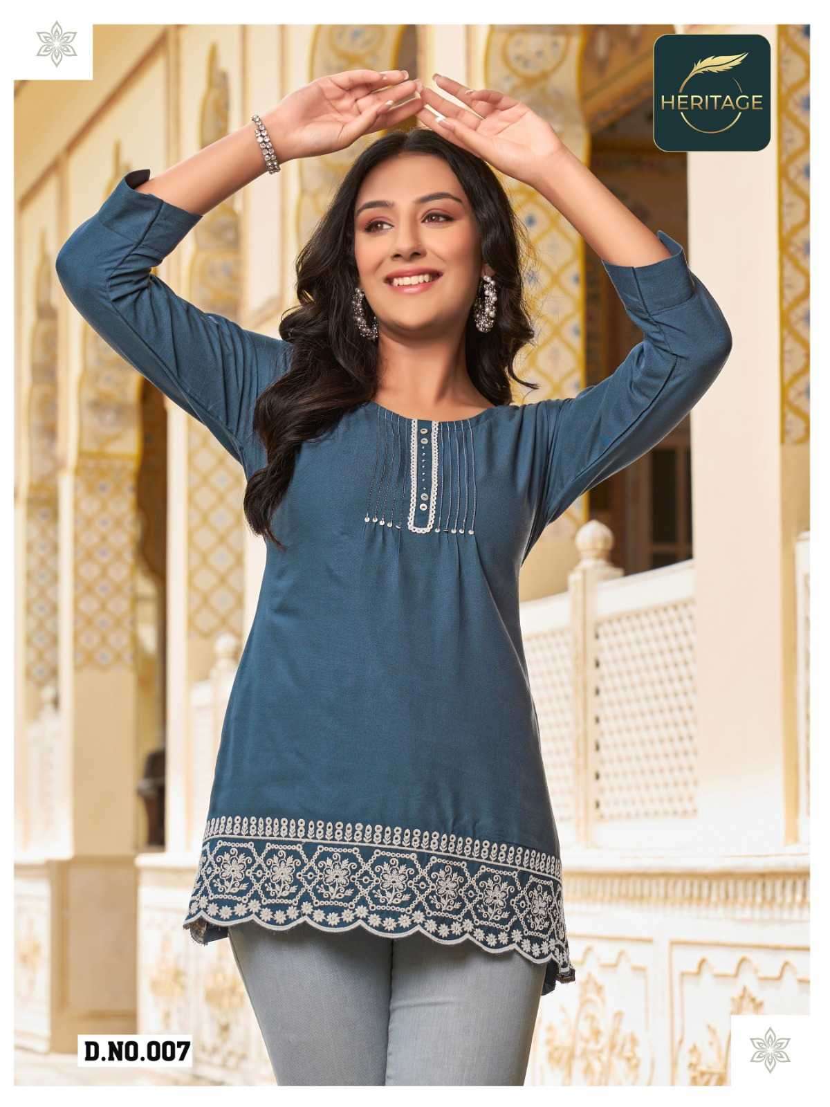 heritage creation cherry series 001-006 rayon kurti