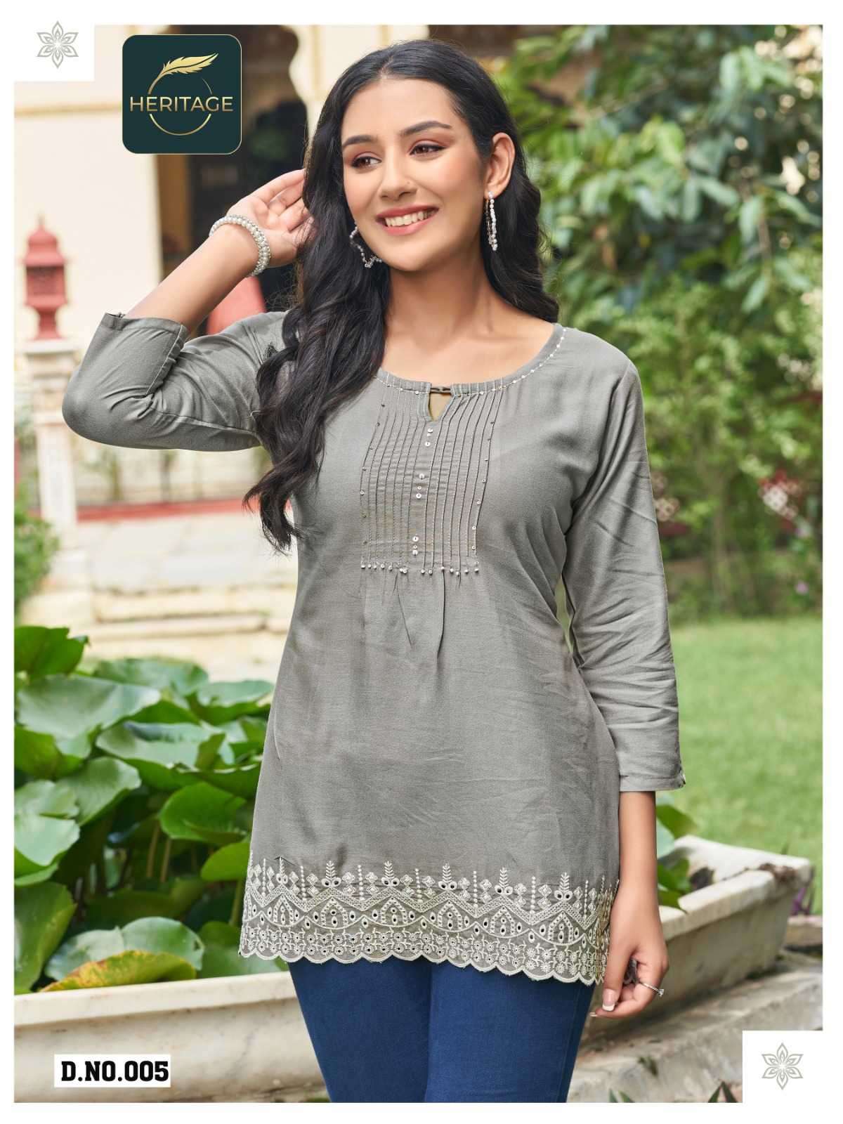 heritage creation cherry series 001-006 rayon kurti
