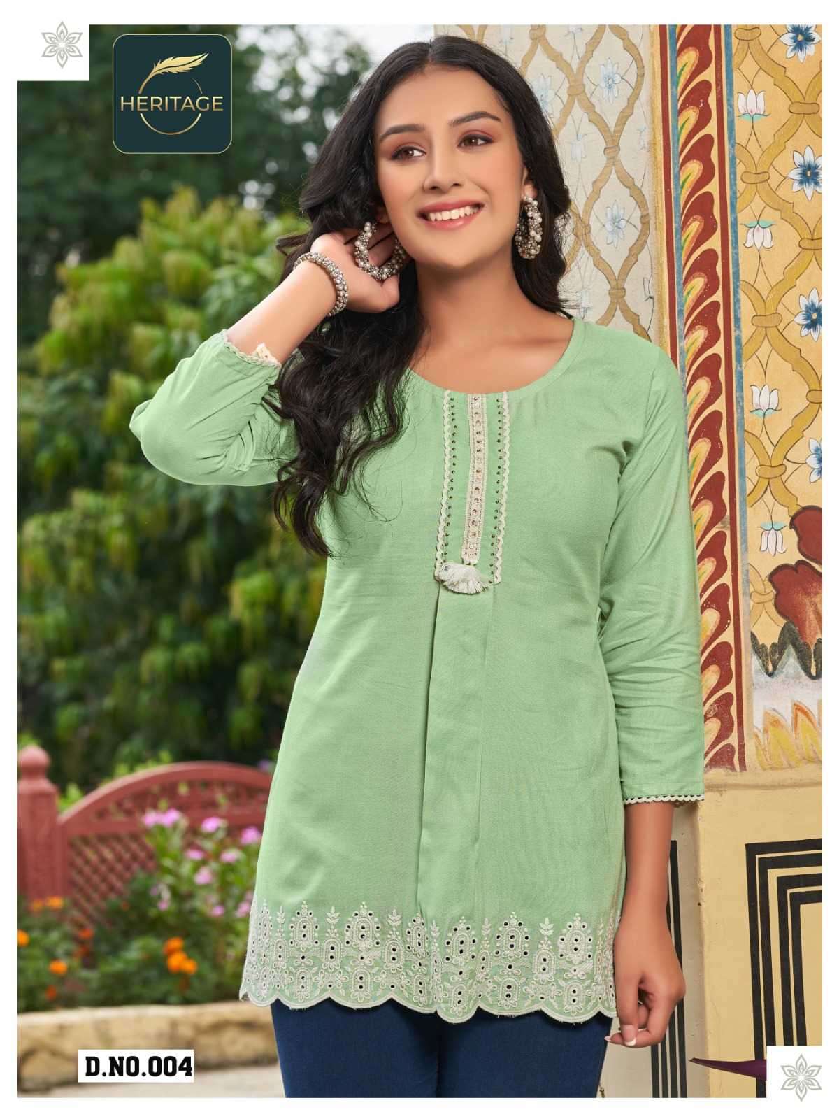 heritage creation cherry series 001-006 rayon kurti