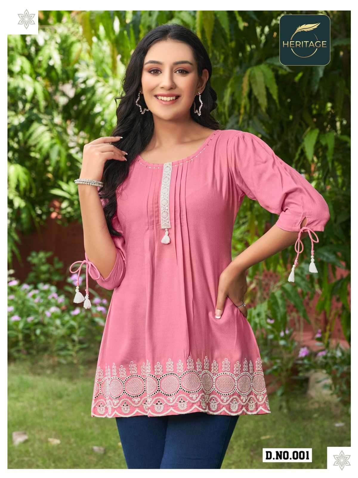 heritage creation cherry series 001-006 rayon kurti