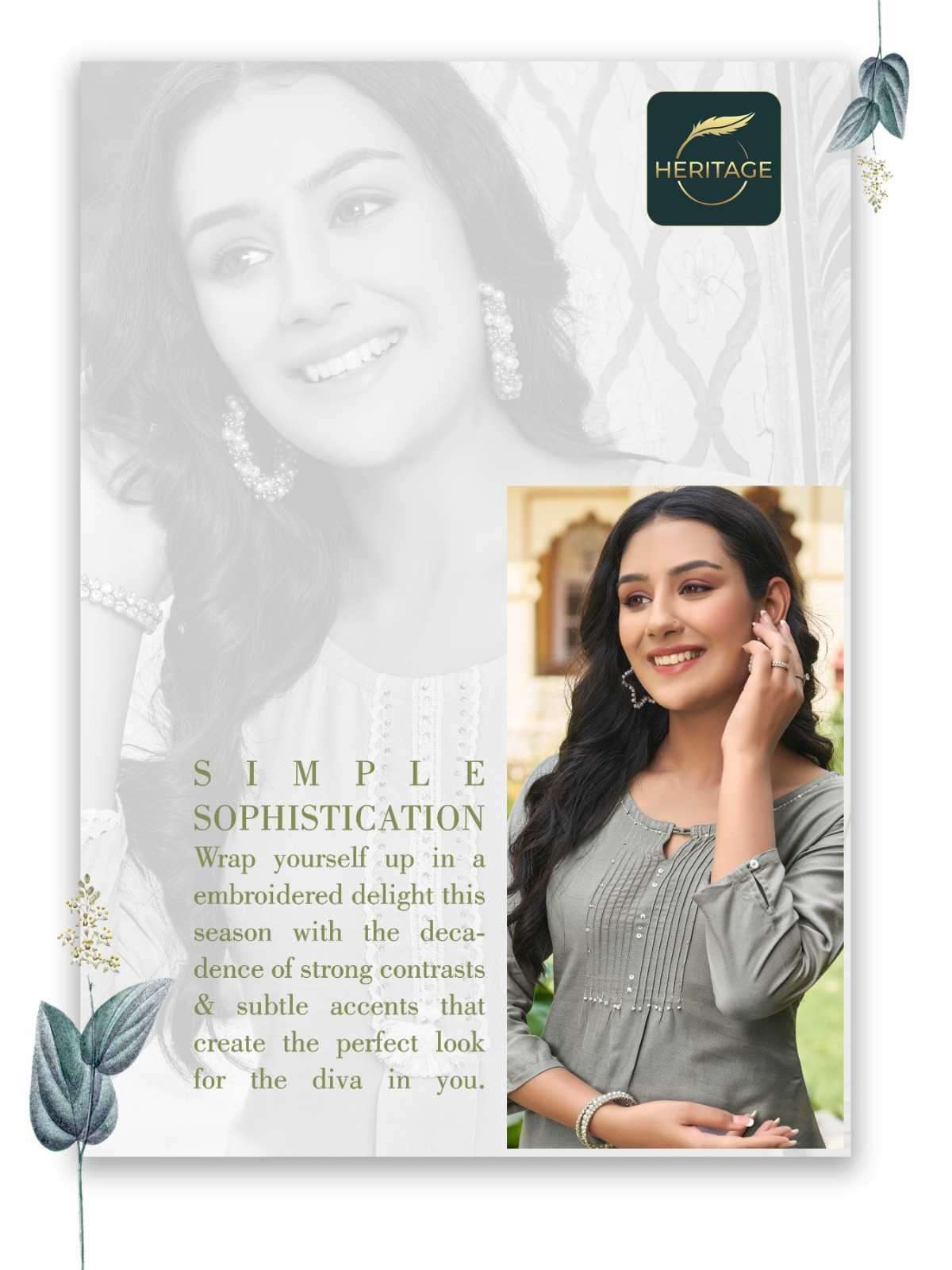 heritage creation cherry series 001-006 rayon kurti