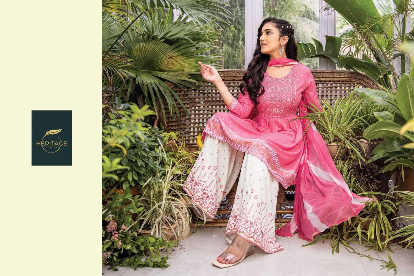 heritage creation noor series 101-106 rayon slub suit