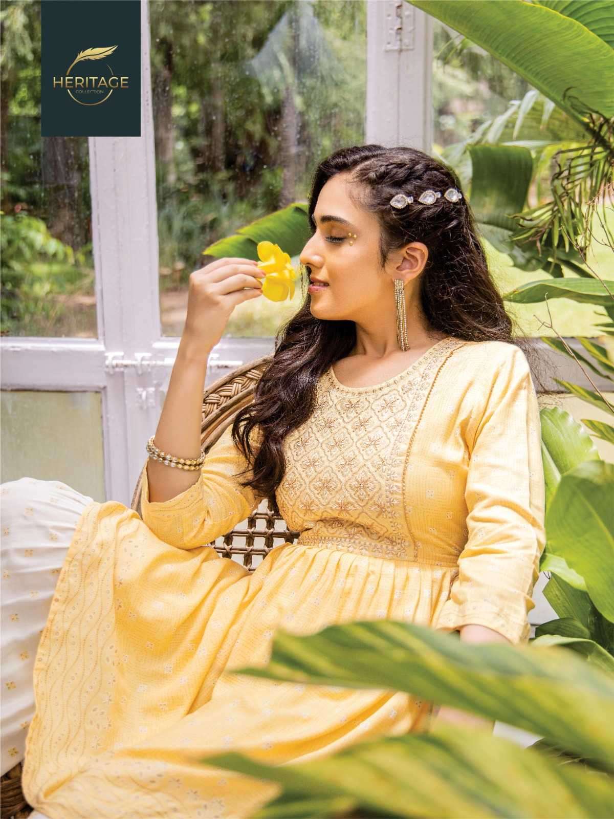 heritage creation noor series 101-106 rayon slub suit