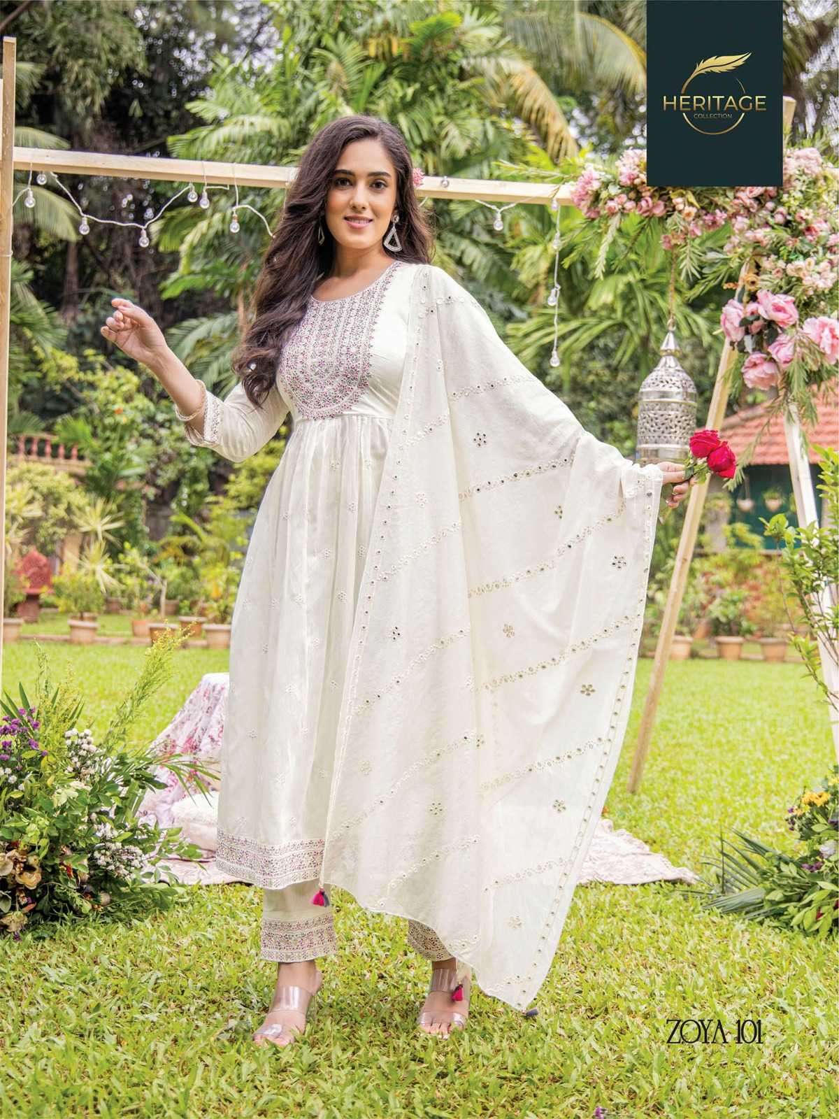 heritage creation zoya series 101-105 premium chanderi silk suit 