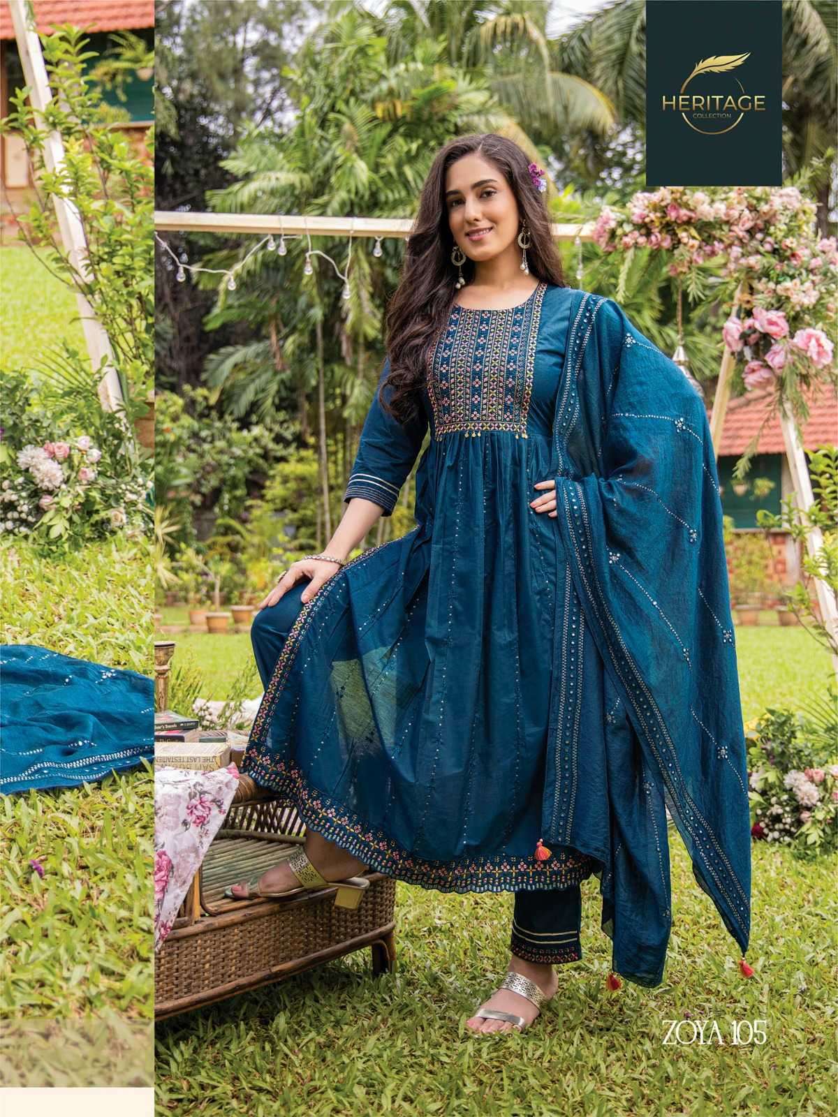 heritage creation zoya series 101-105 premium chanderi silk suit 