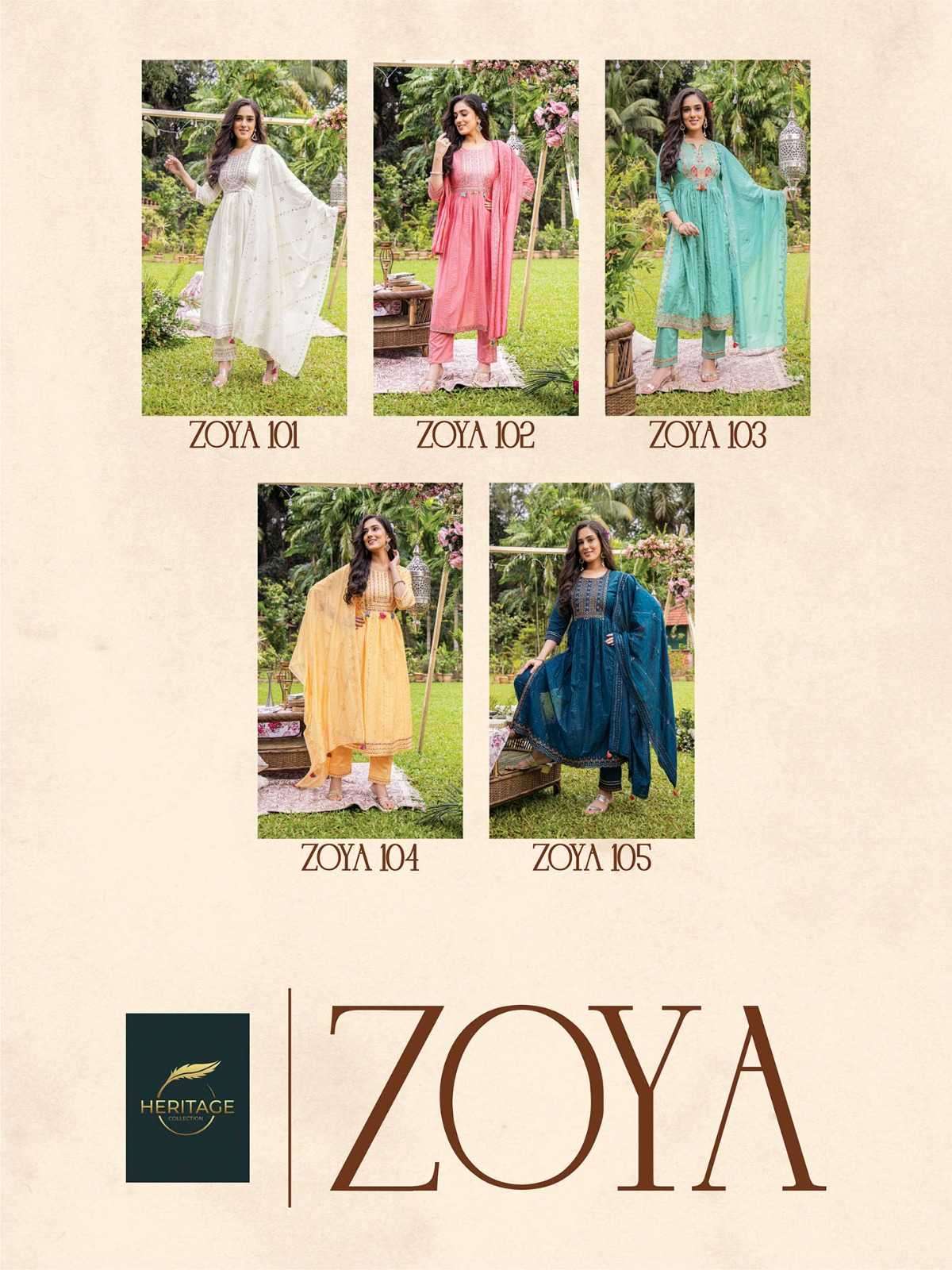 heritage creation zoya series 101-105 premium chanderi silk suit 