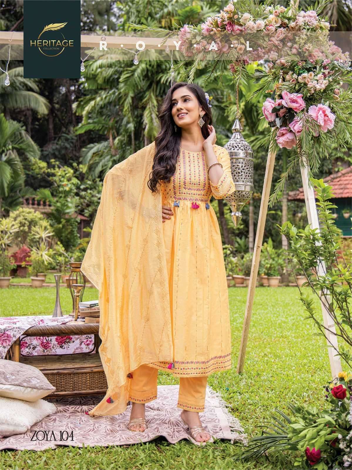 heritage creation zoya series 101-105 premium chanderi silk suit 