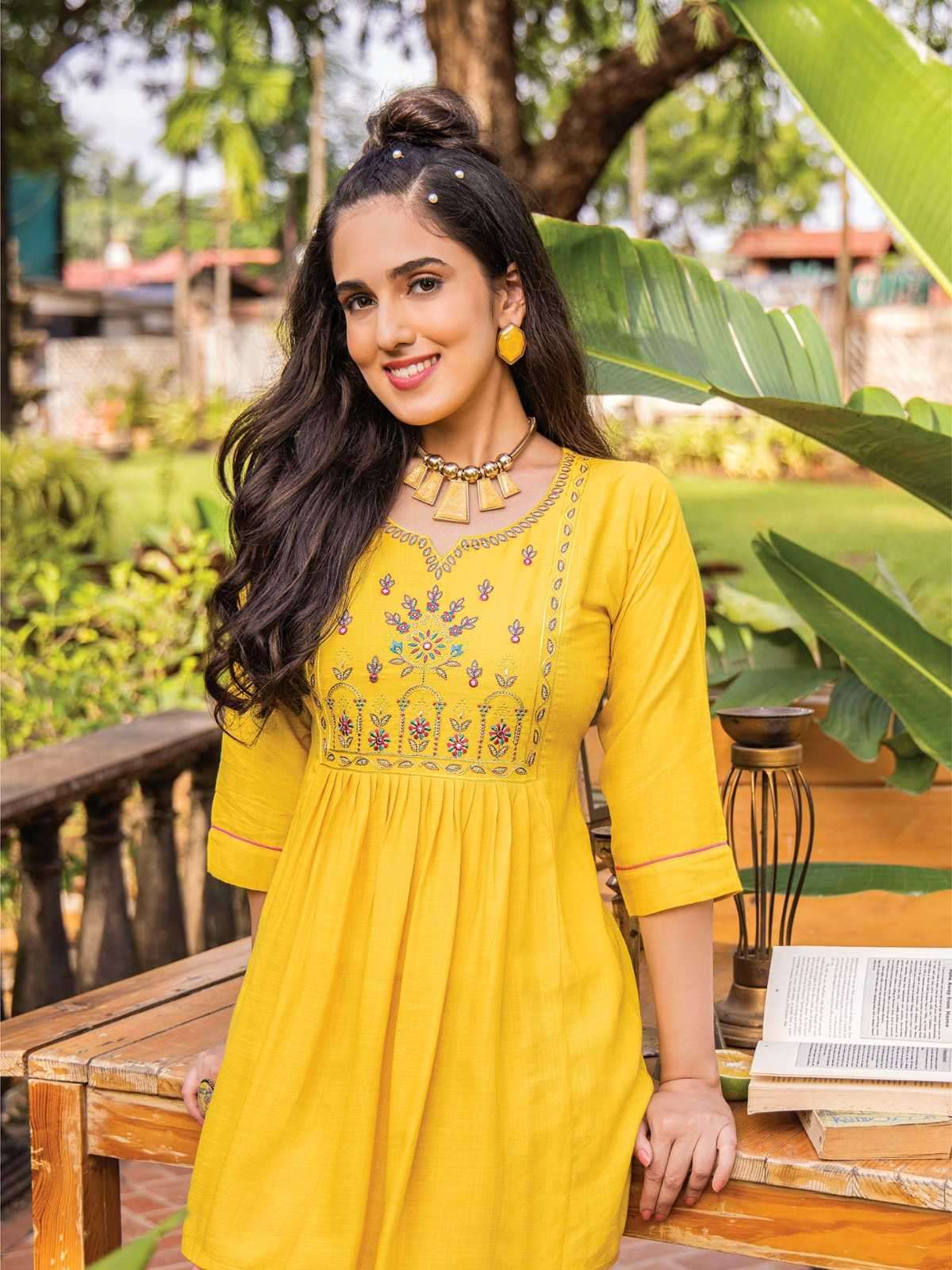 heritage kajree vol 5 series 501-508 rayon slub kurti