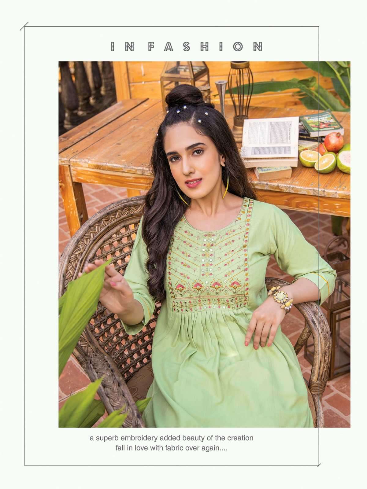 heritage kajree vol 5 series 501-508 rayon slub kurti