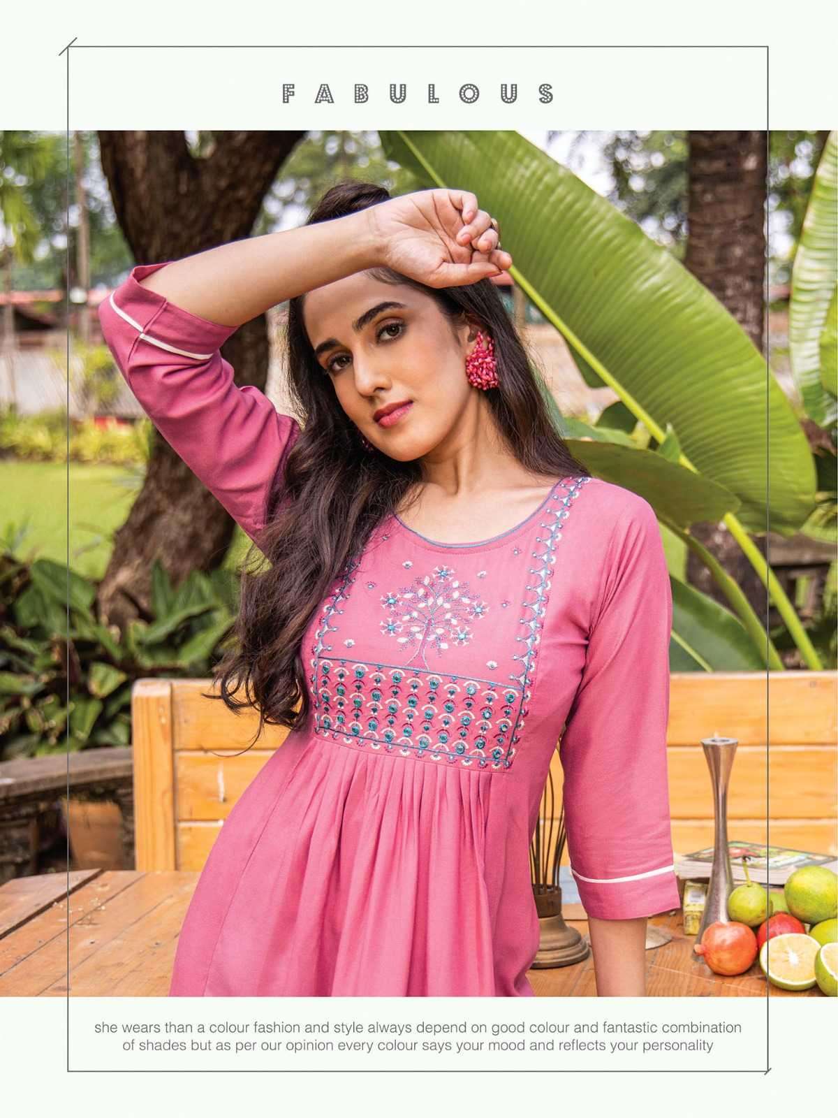 heritage kajree vol 5 series 501-508 rayon slub kurti