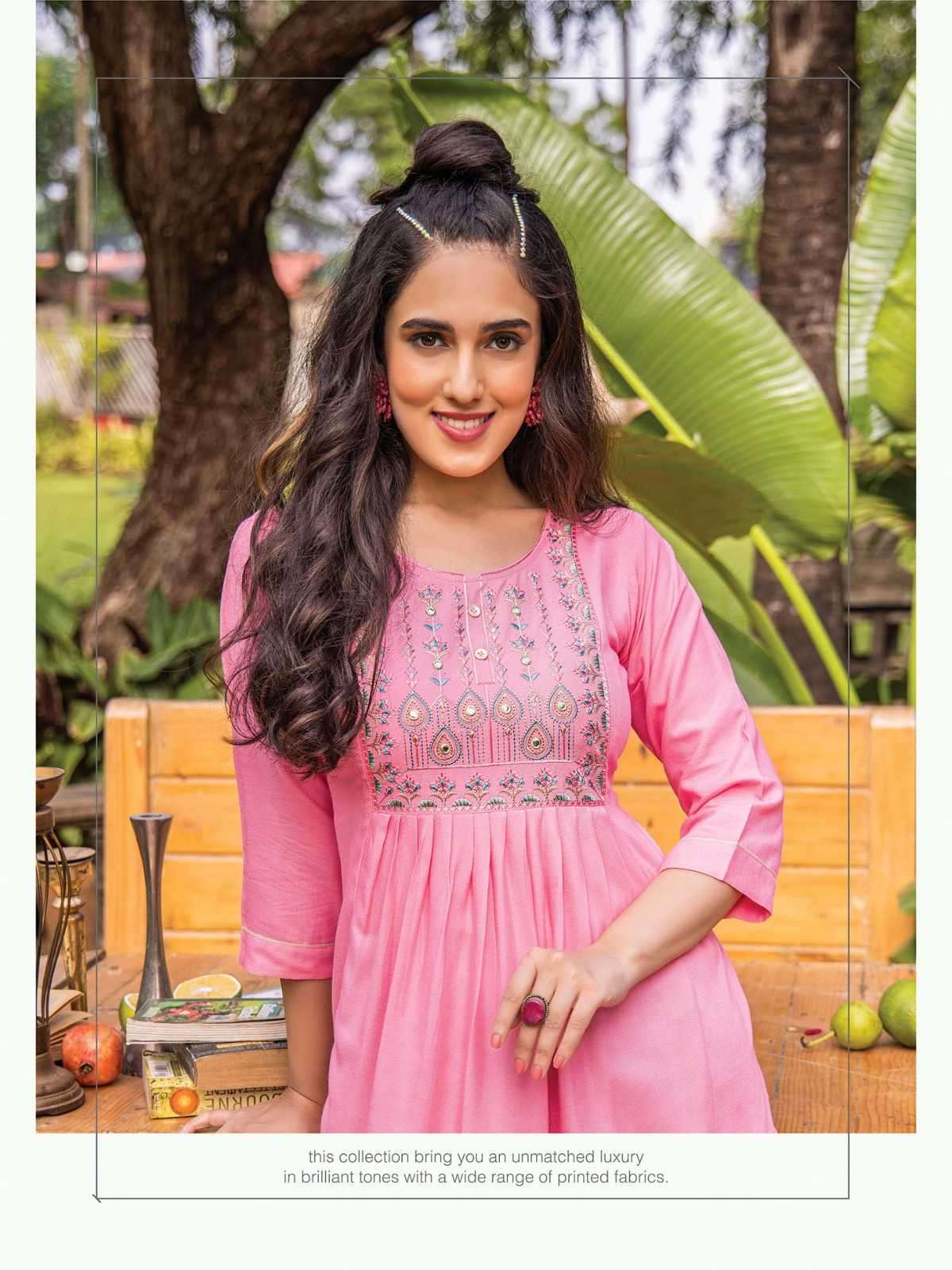 heritage kajree vol 5 series 501-508 rayon slub kurti
