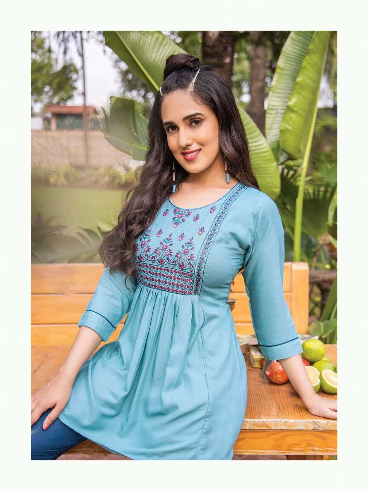 heritage kajree vol 5 series 501-508 rayon slub kurti