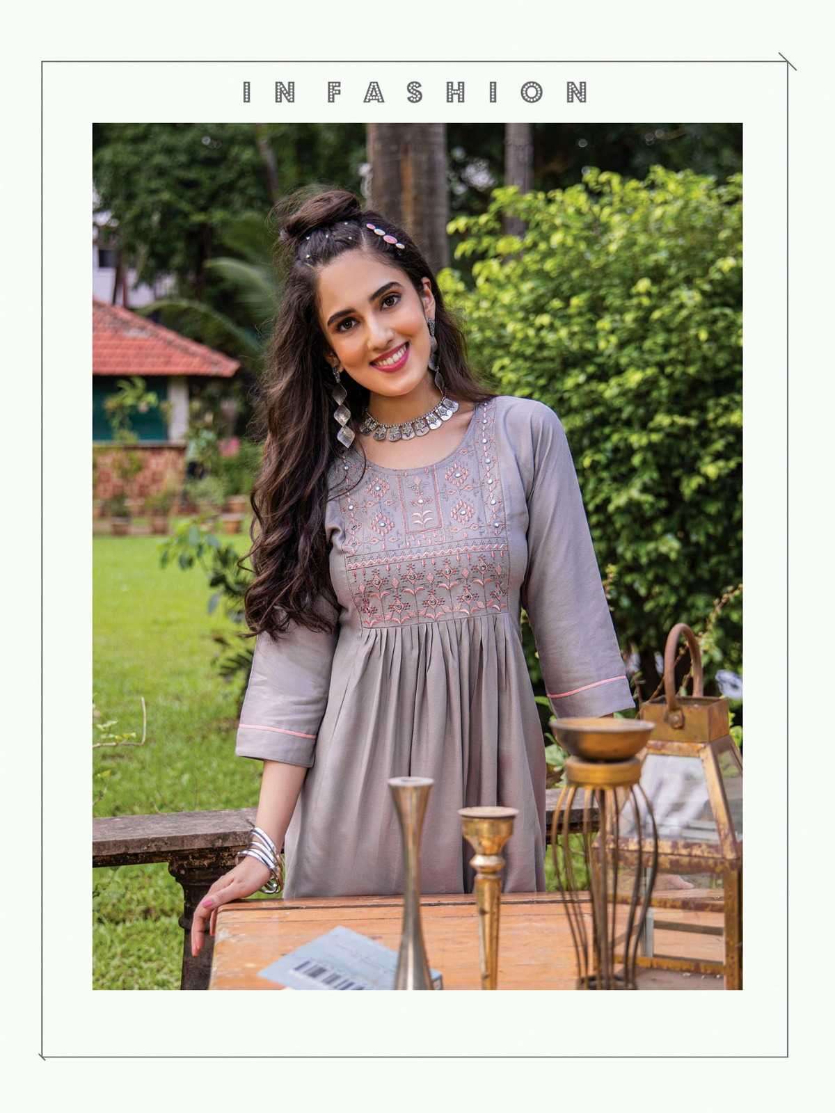 heritage kajree vol 5 series 501-508 rayon slub kurti
