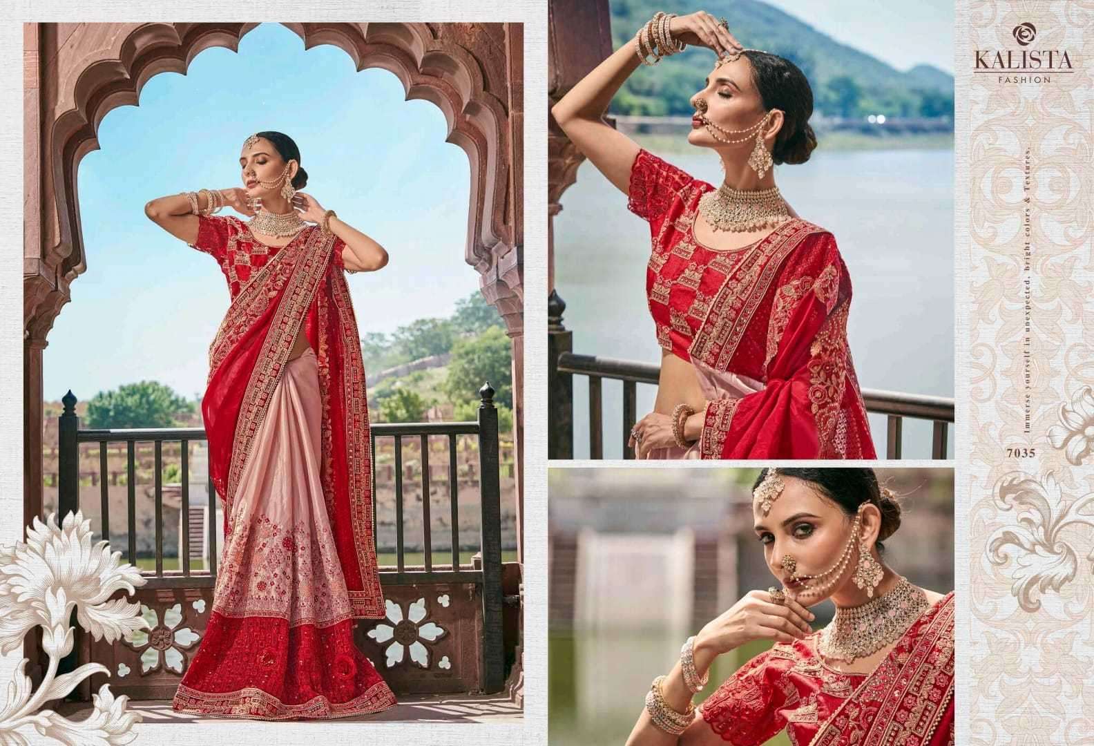 kalista fashions khwaab vol 22 series 7031-7036 Satin Organza saree