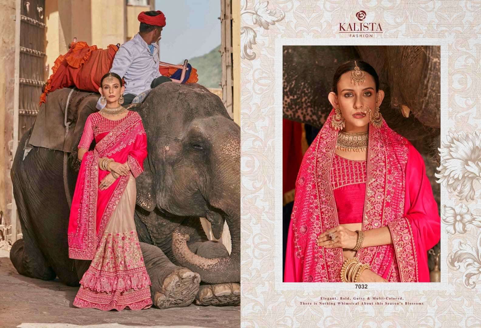 kalista fashions khwaab vol 22 series 7031-7036 Satin Organza saree