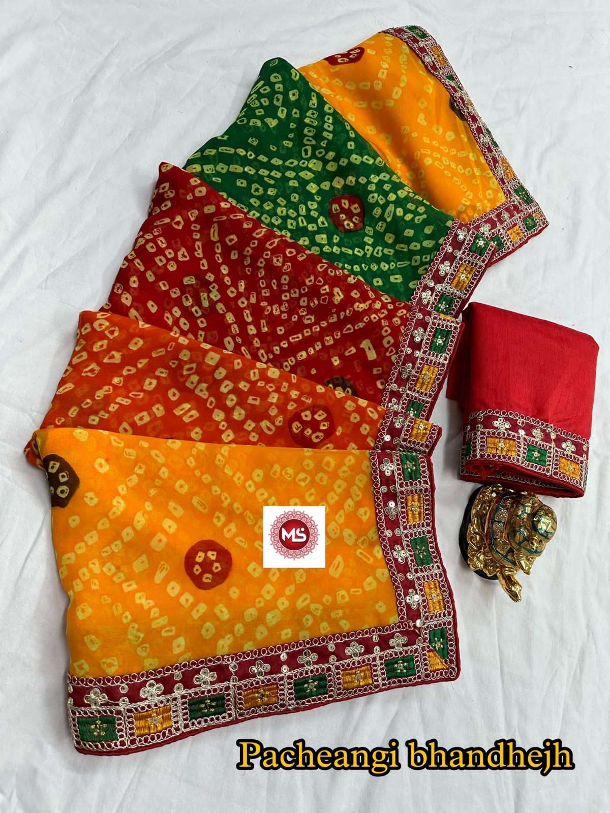 ms brand designer georgette saree 