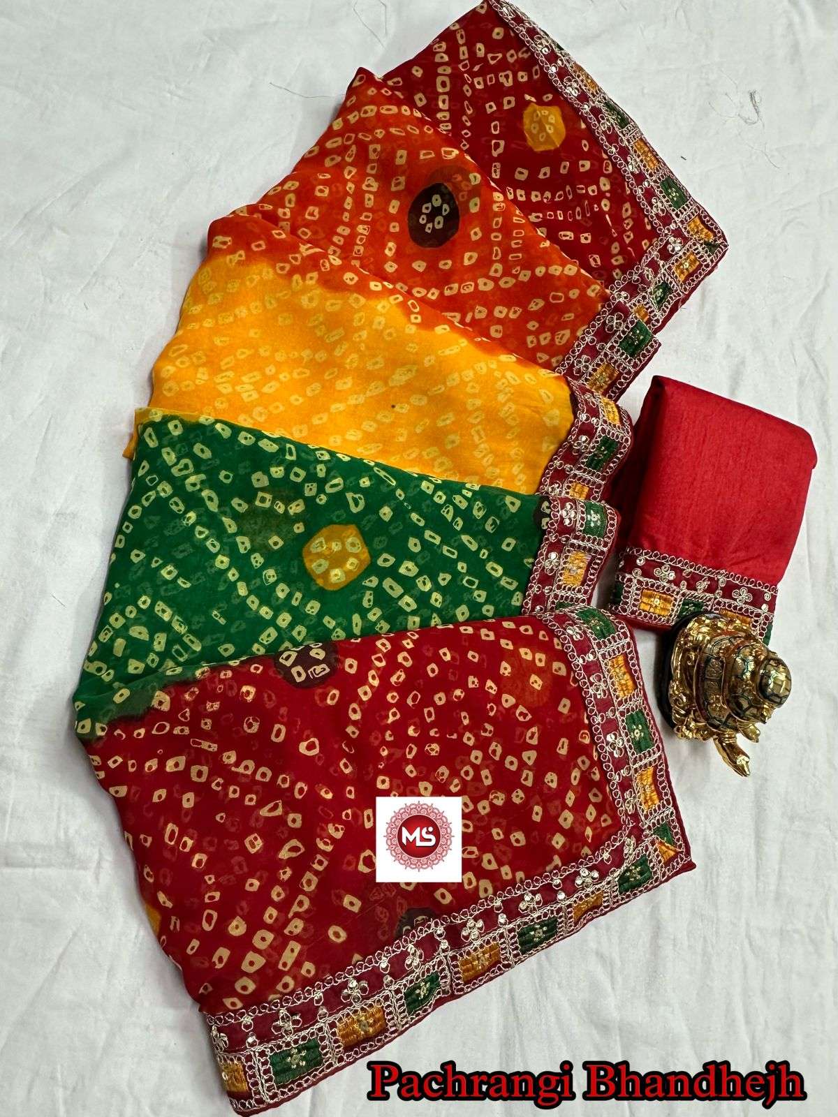 ms brand designer georgette saree 