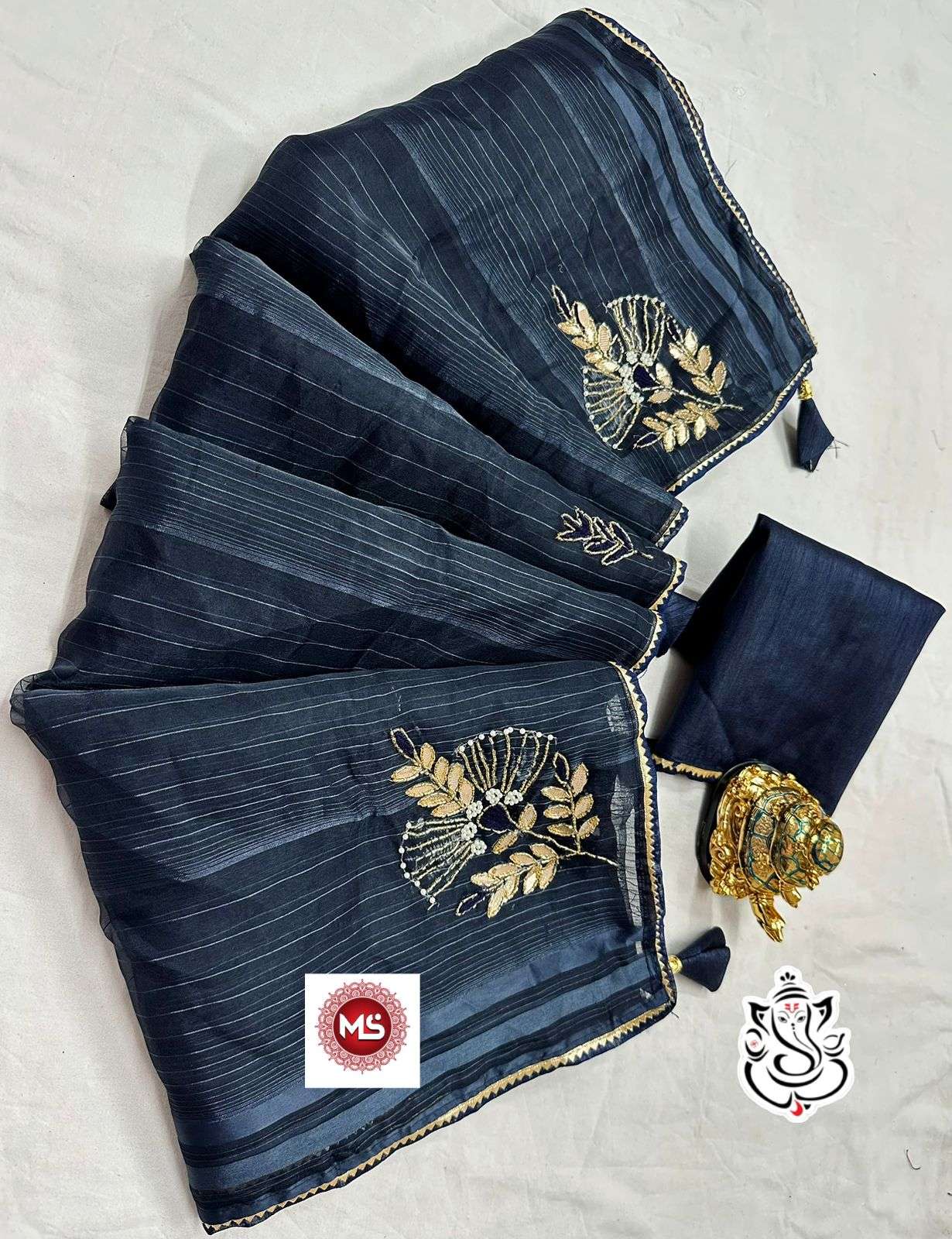 ms brand designer pure soft organza saree 