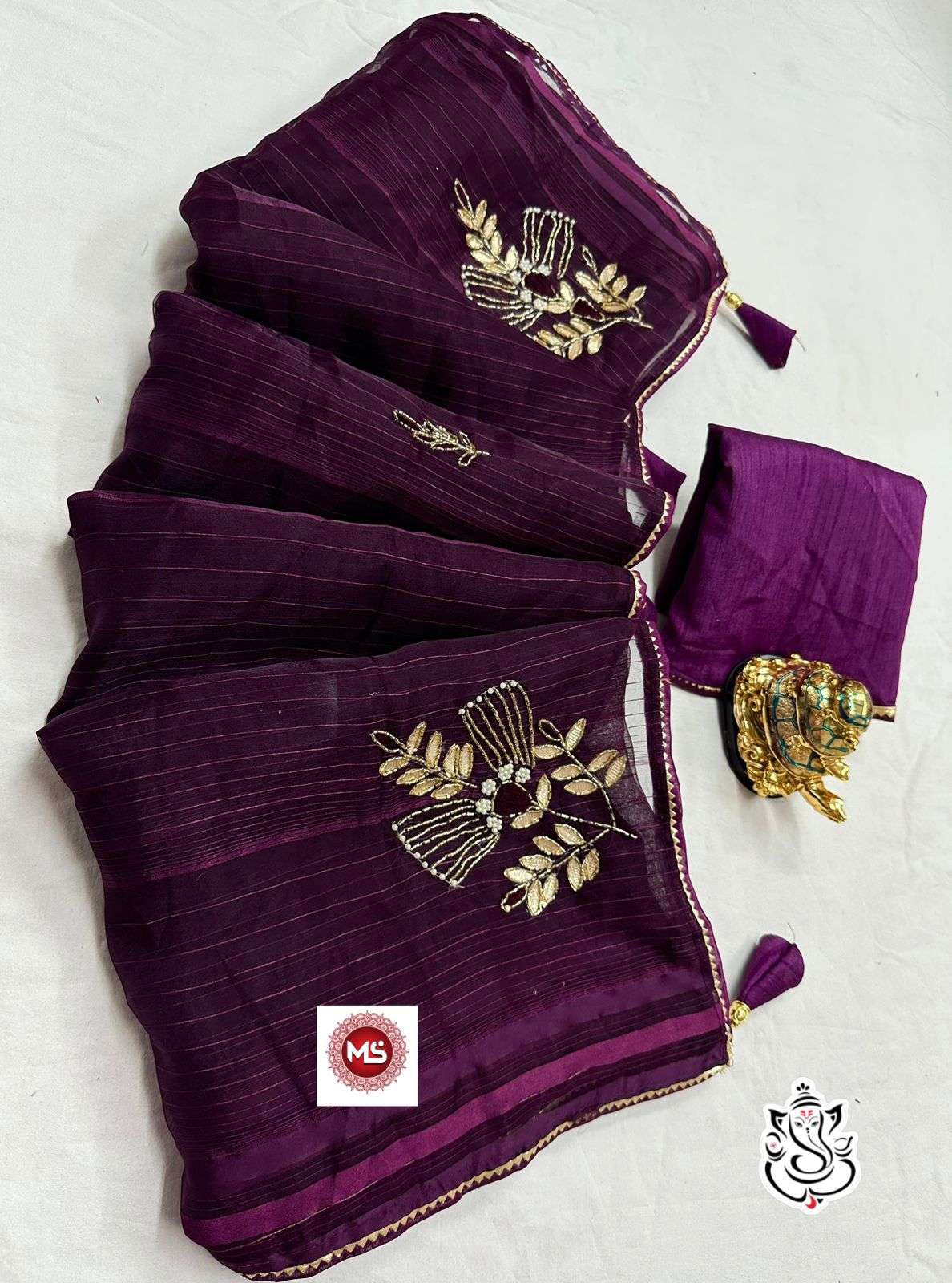 ms brand designer pure soft organza saree 