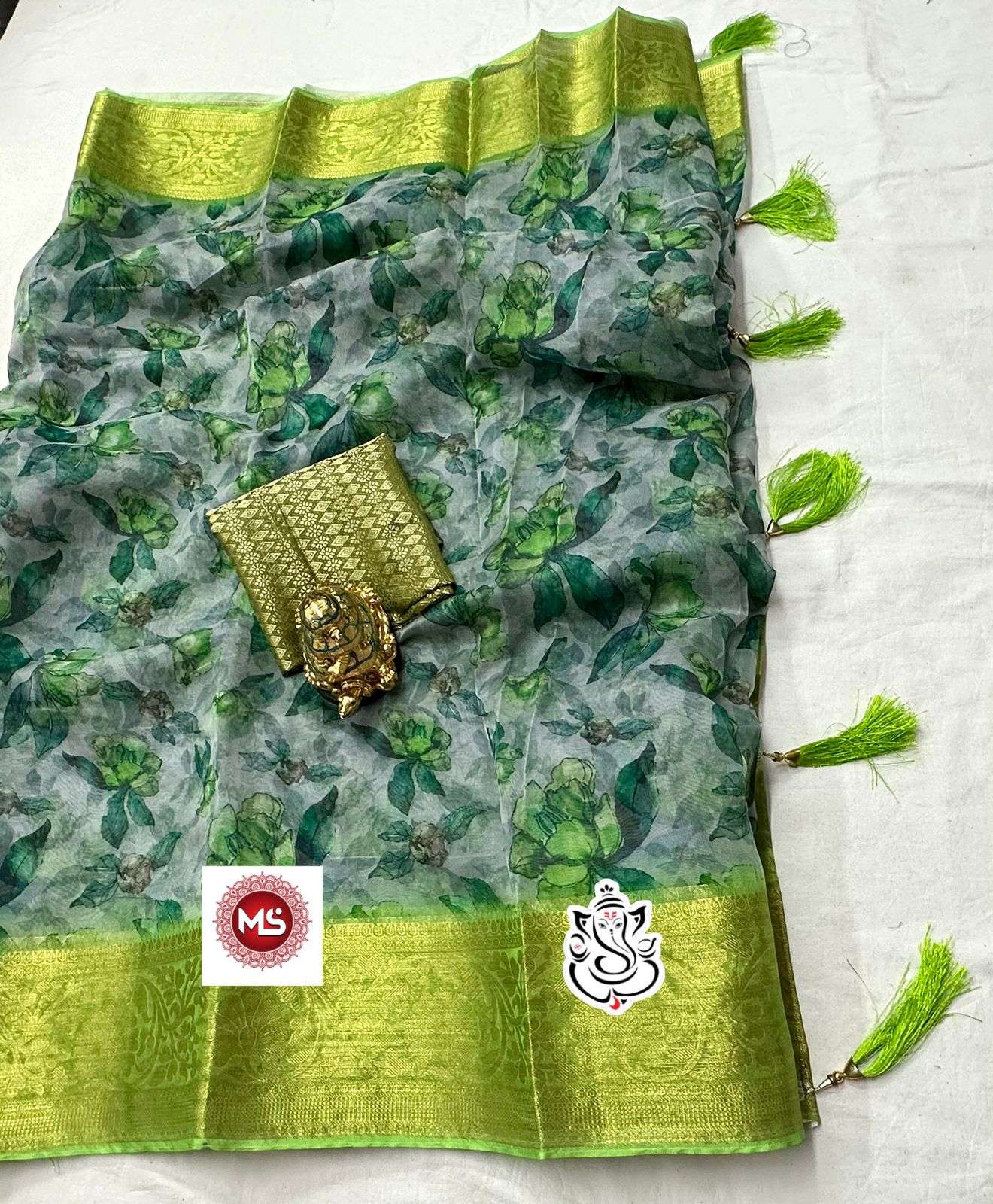 ms brand fumka designer organza saree