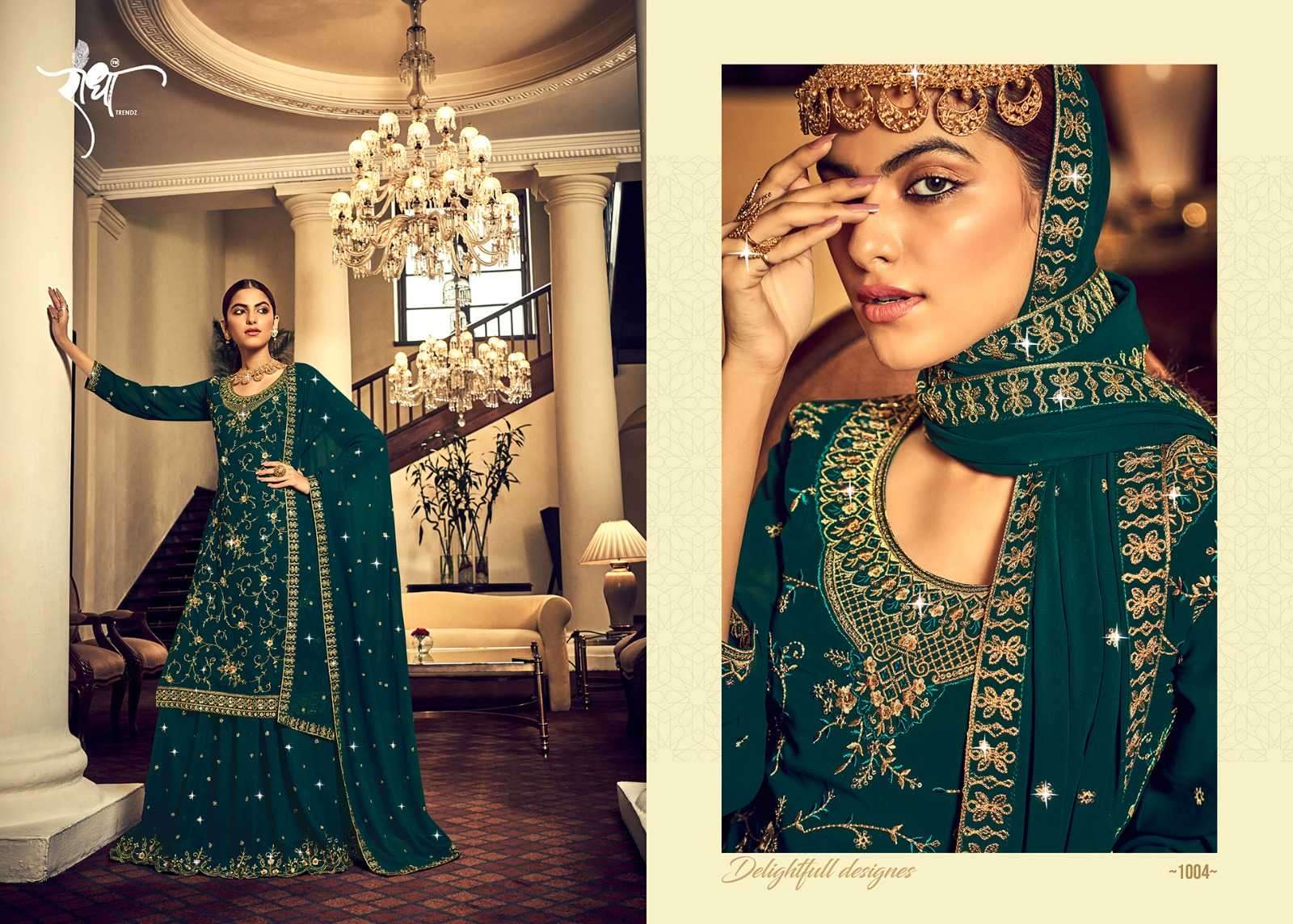 radha trendz afreen hit list series 1001-1005 georgette embroidery work suit