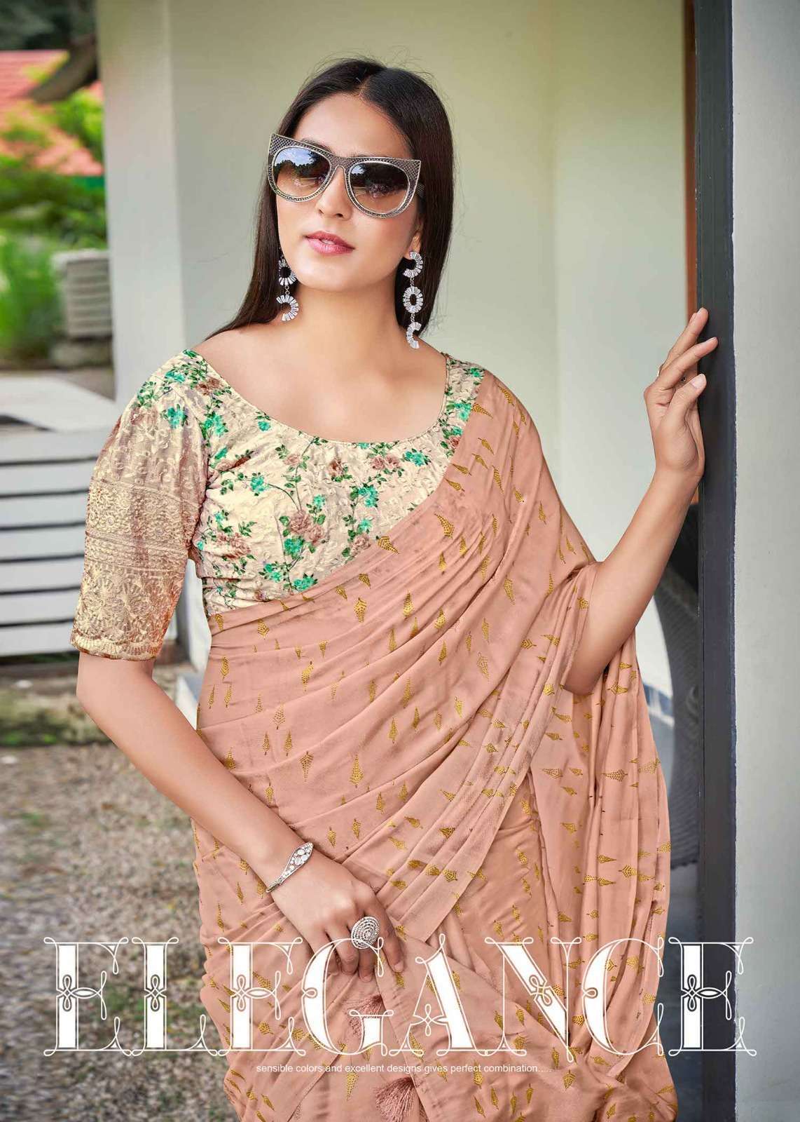 siddharth silk mills sandy coral vol 1 series 5001-5006 fancy saree