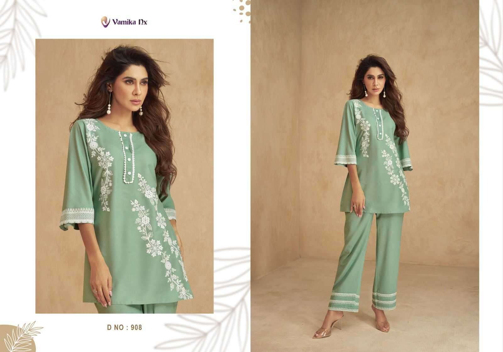 vamika nx vintage vol 2 series 907-912 heavy rayon co-ord sets