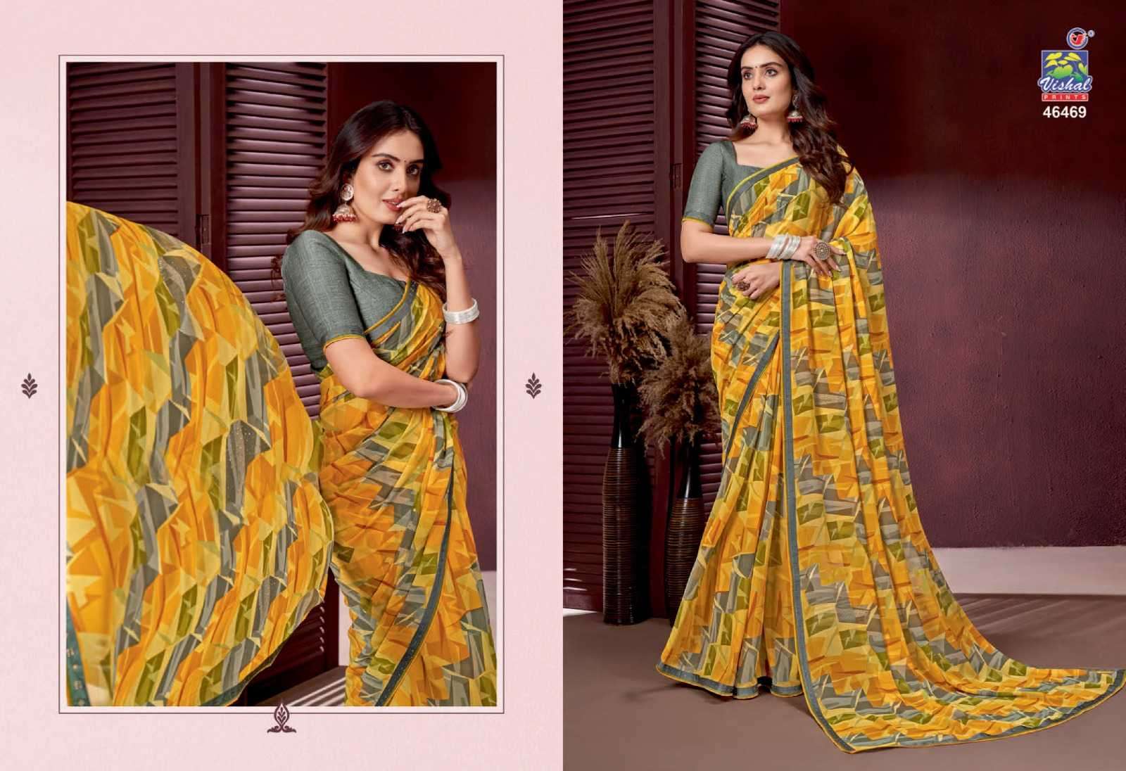 VISHAL PRESENTS AVANI CHIFFON BRASSO PRINTED SAREES CATALOG WHOLESALER