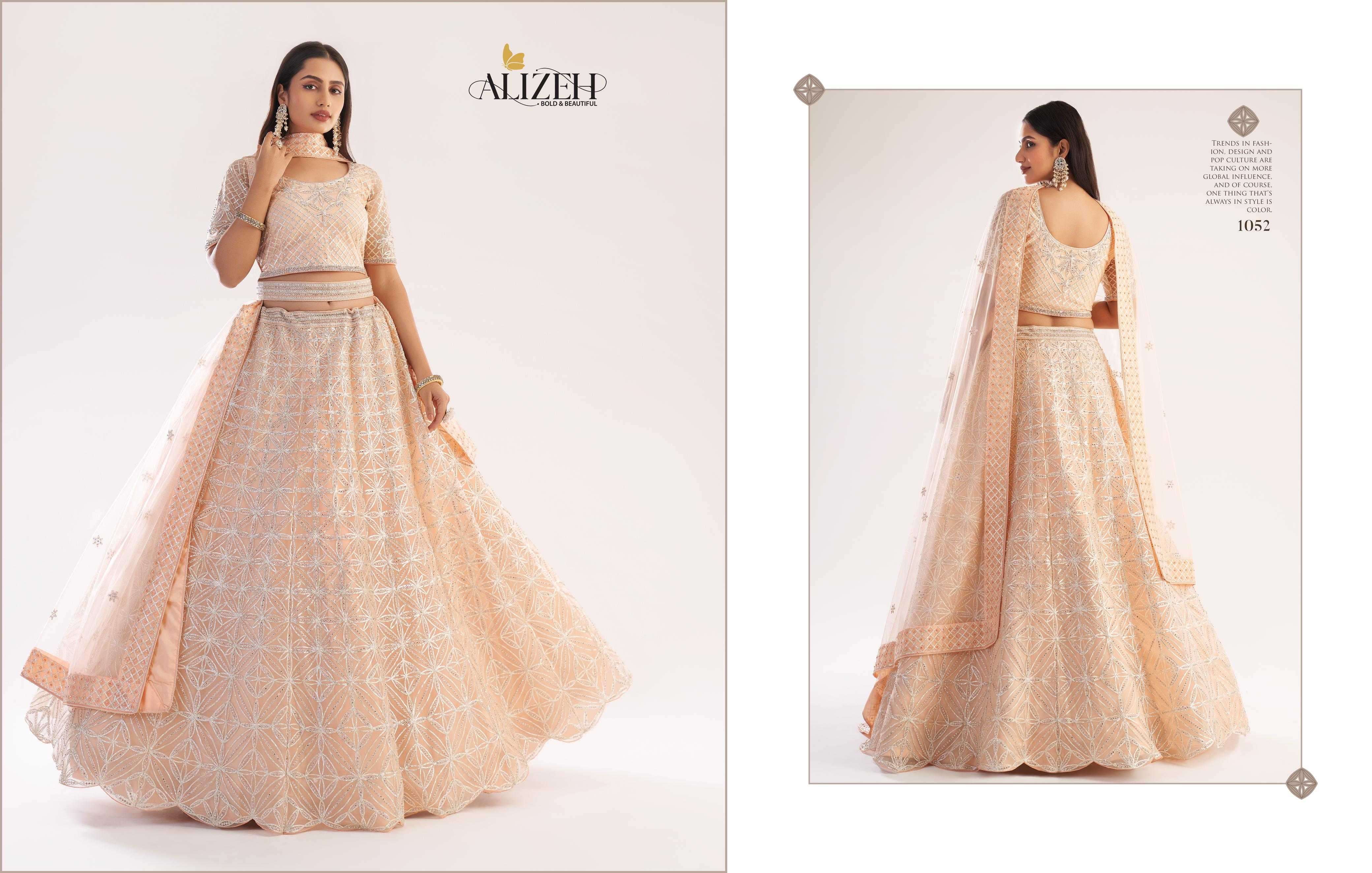 alizeh bridal heritage premium 1052 net lehenga