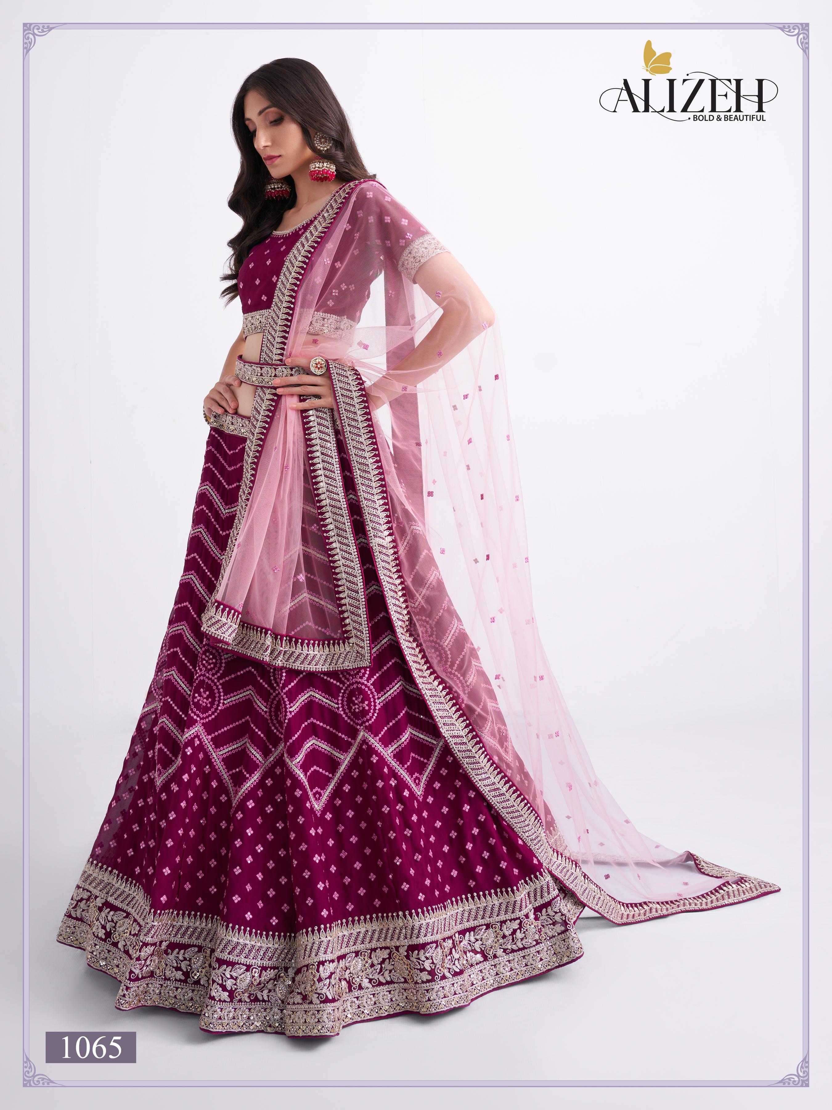 alizeh bridal heritage premium vol 2 1065 Butterfly Net lehenga