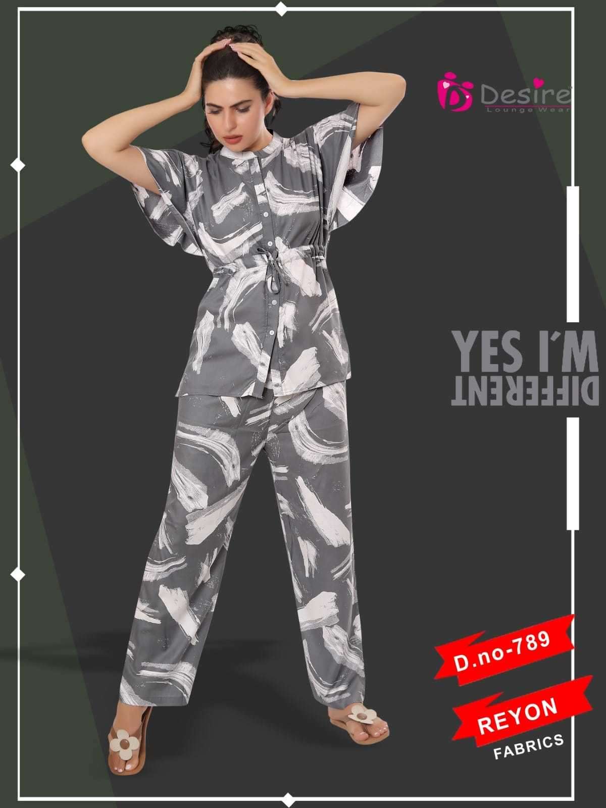 desire reyon premium cord set readymade women fancy night suit