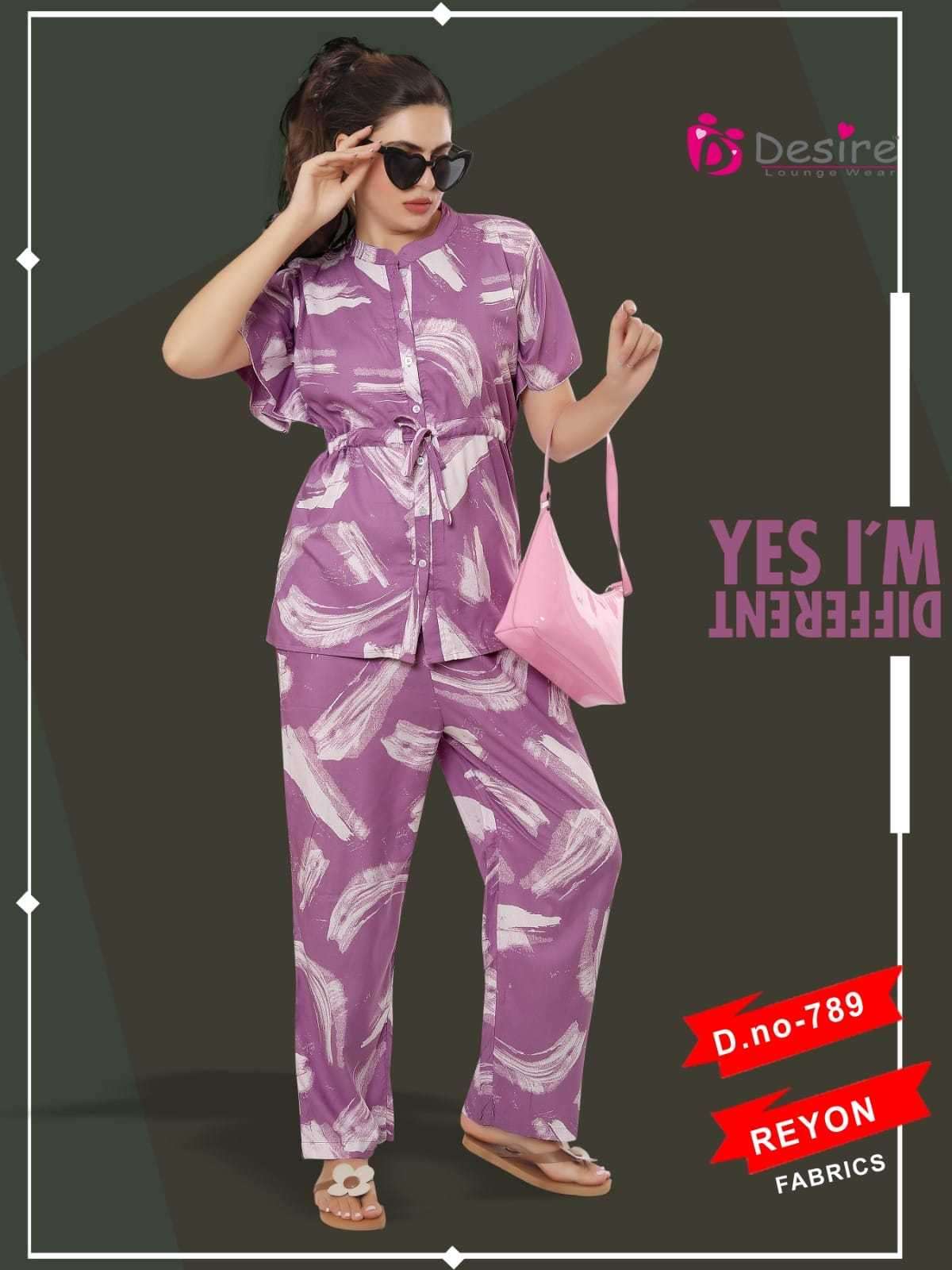 desire reyon premium cord set readymade women fancy night suit