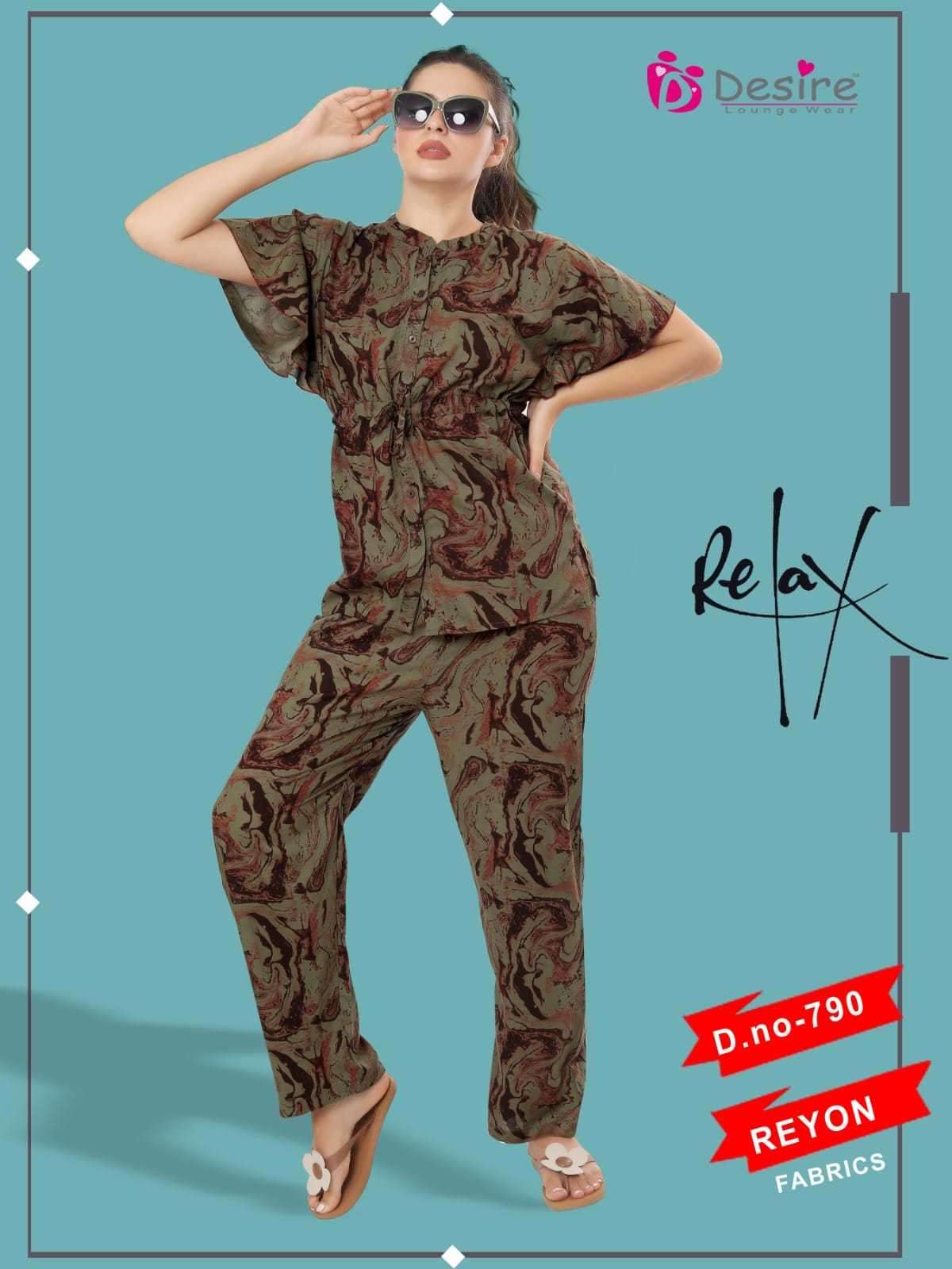 desire reyon premium cord set readymade women fancy night suit