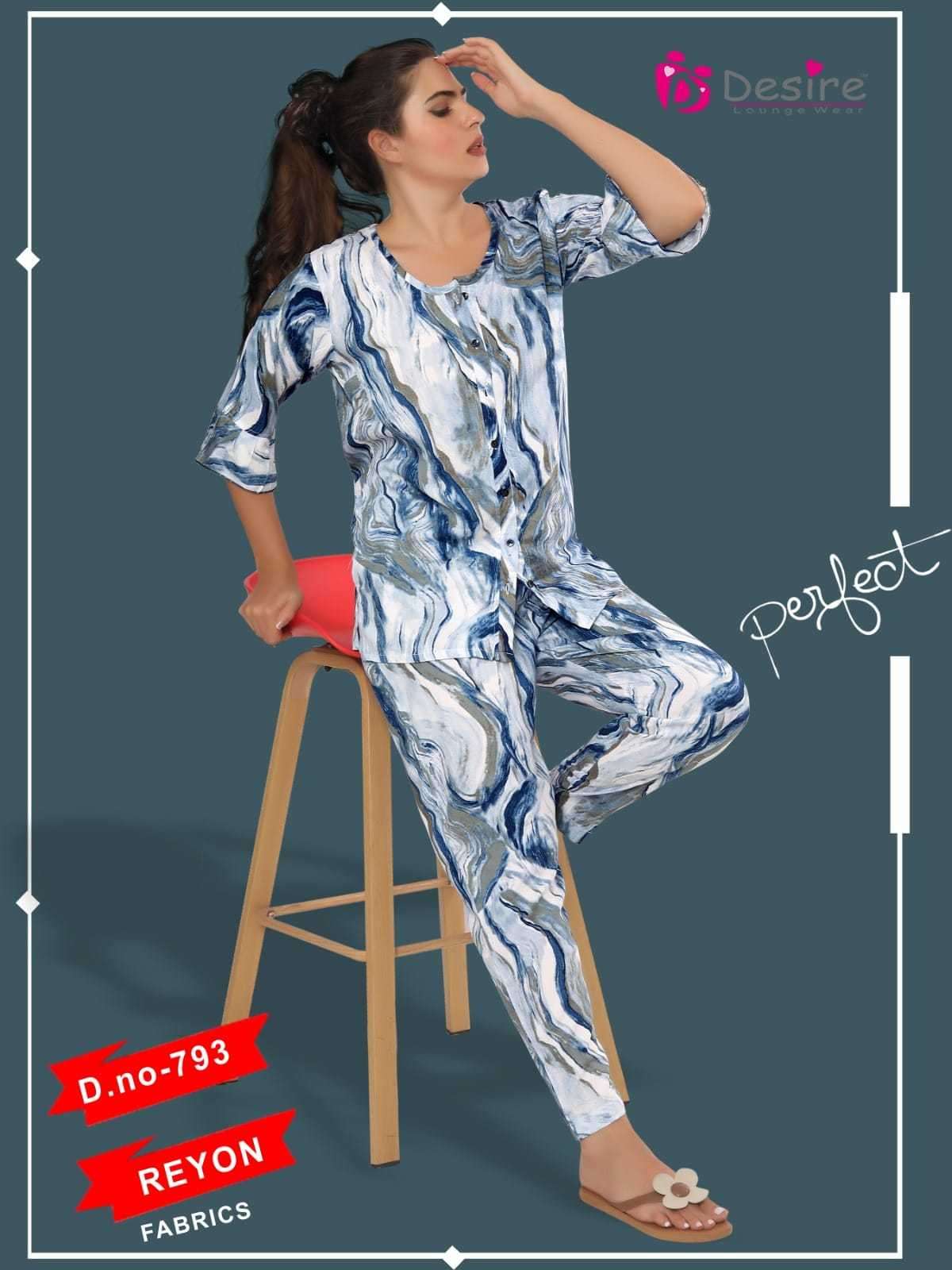 desire reyon premium cord set readymade women fancy night suit