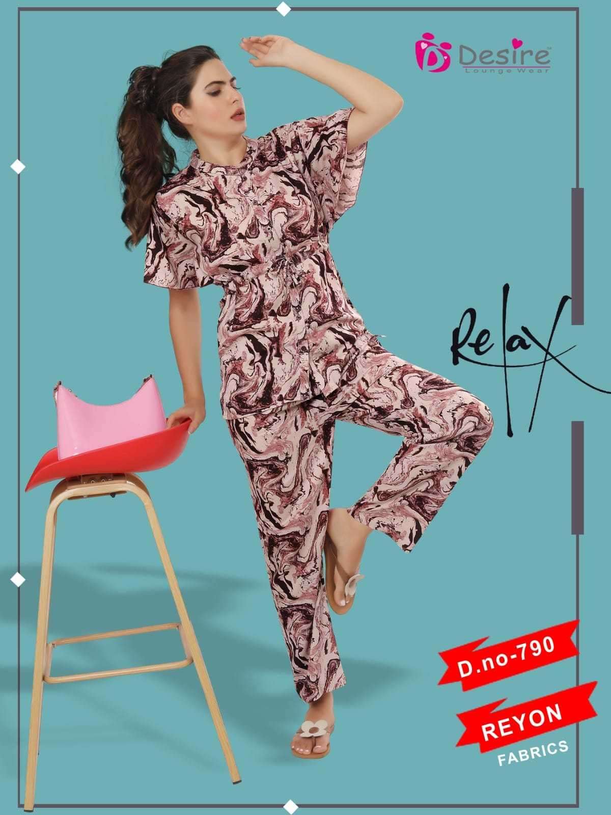 desire reyon premium cord set readymade women fancy night suit