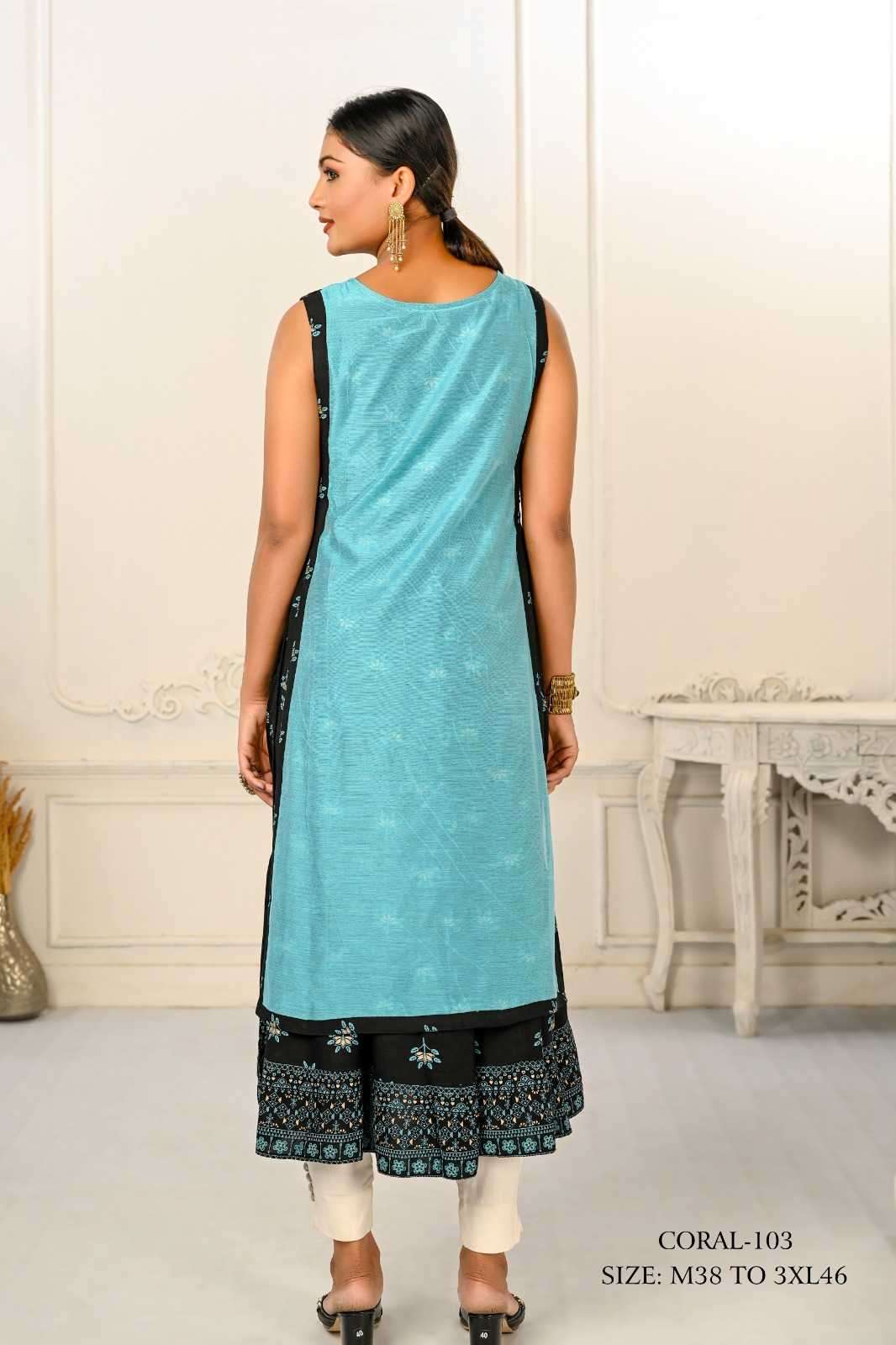 jivora luke fashion coral 101-124 nx Cotton kurti
