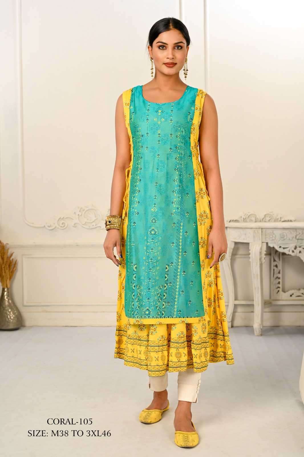 jivora luke fashion coral 101-124 nx Cotton kurti