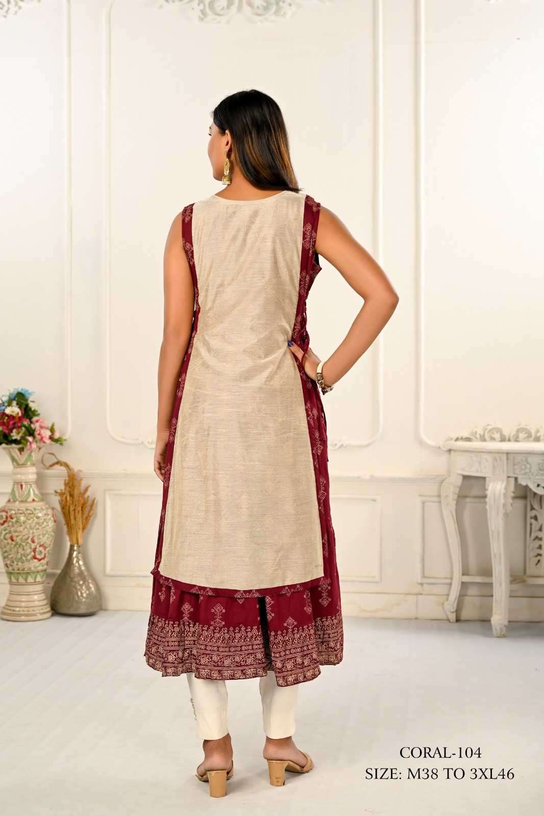 jivora luke fashion coral 101-124 nx Cotton kurti