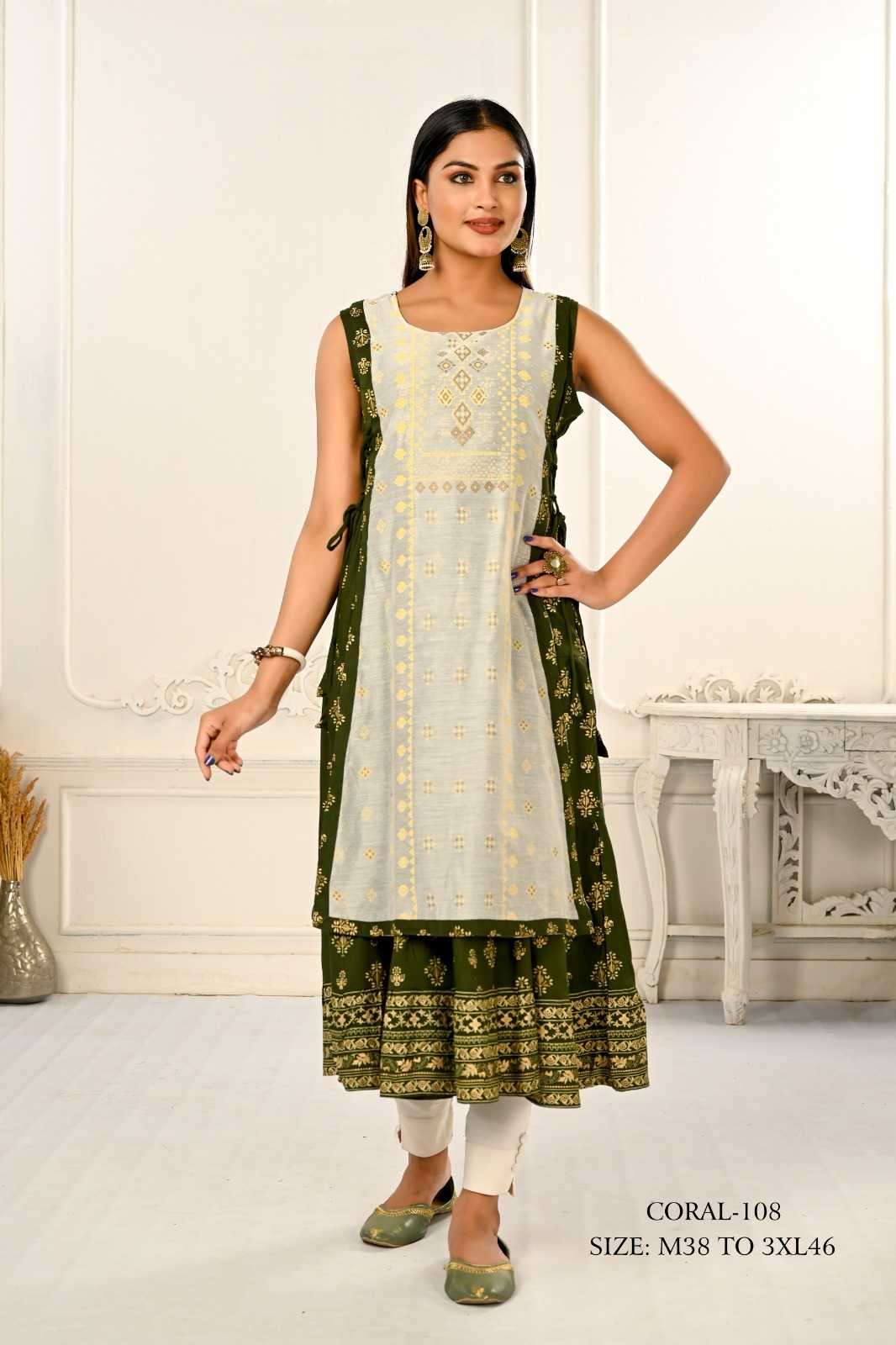 jivora luke fashion coral 101-124 nx Cotton kurti