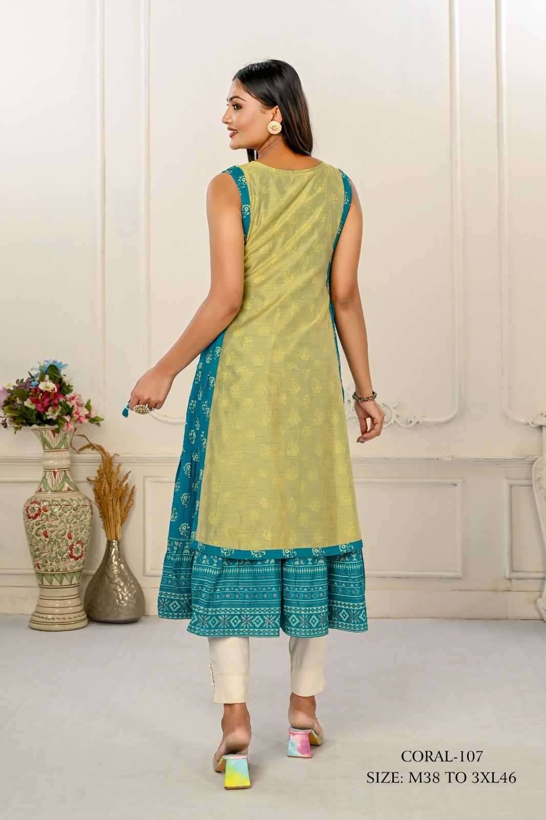 jivora luke fashion coral 101-124 nx Cotton kurti