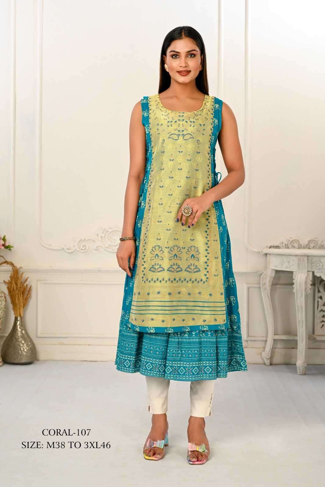 jivora luke fashion coral 101-124 nx Cotton kurti