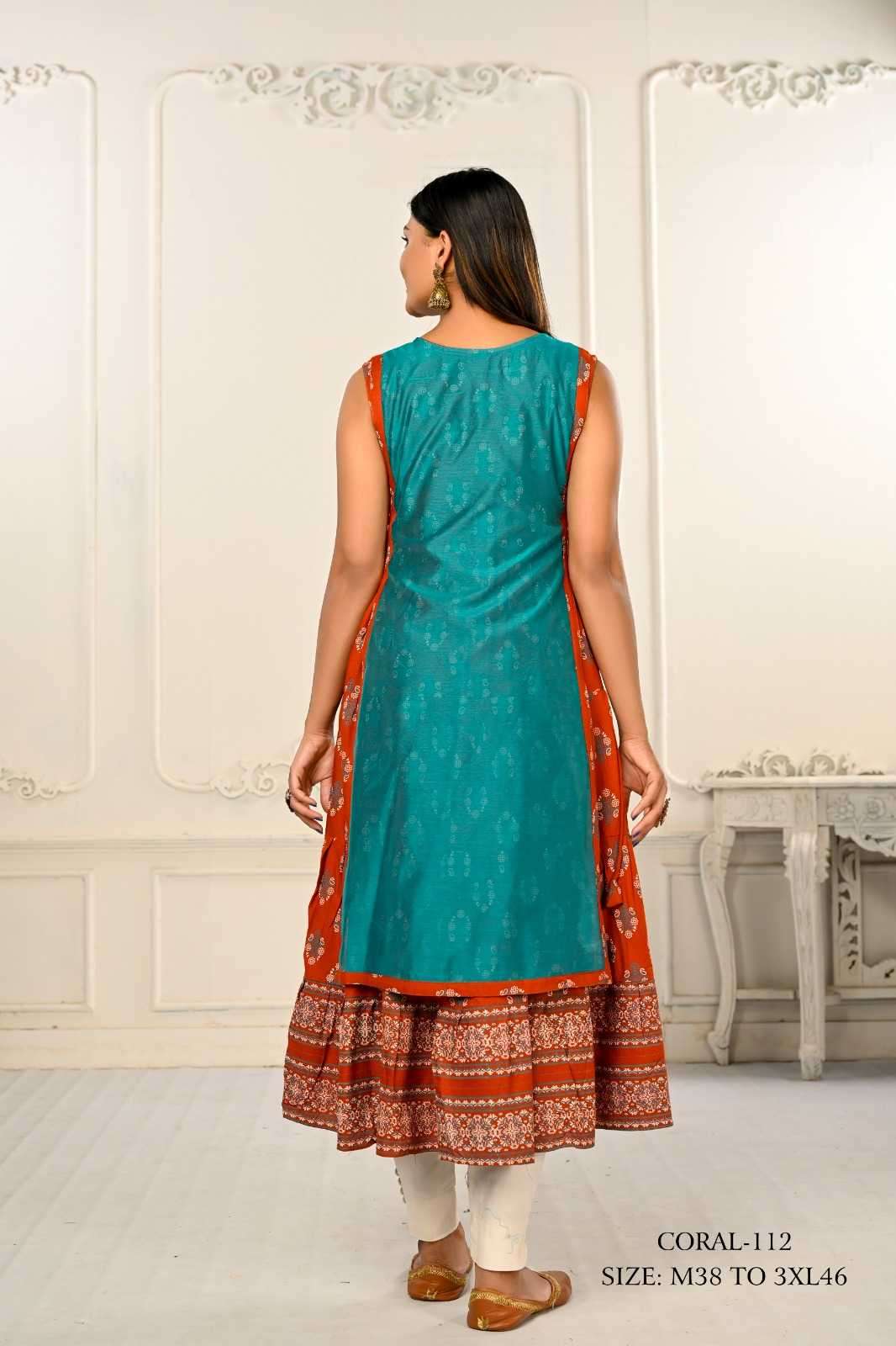 jivora luke fashion coral 101-124 nx Cotton kurti