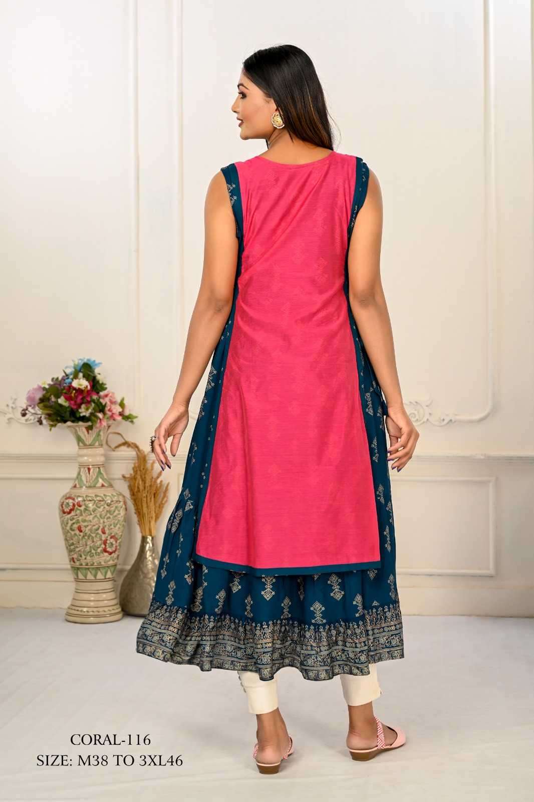 jivora luke fashion coral 101-124 nx Cotton kurti