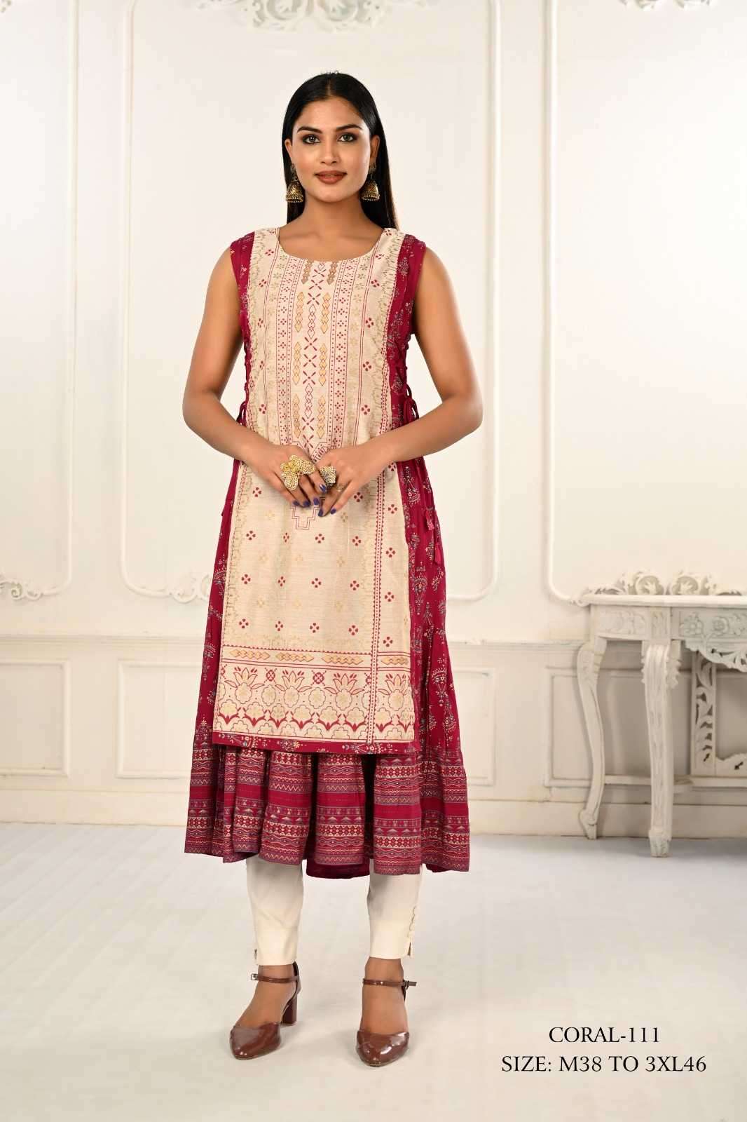 jivora luke fashion coral 101-124 nx Cotton kurti