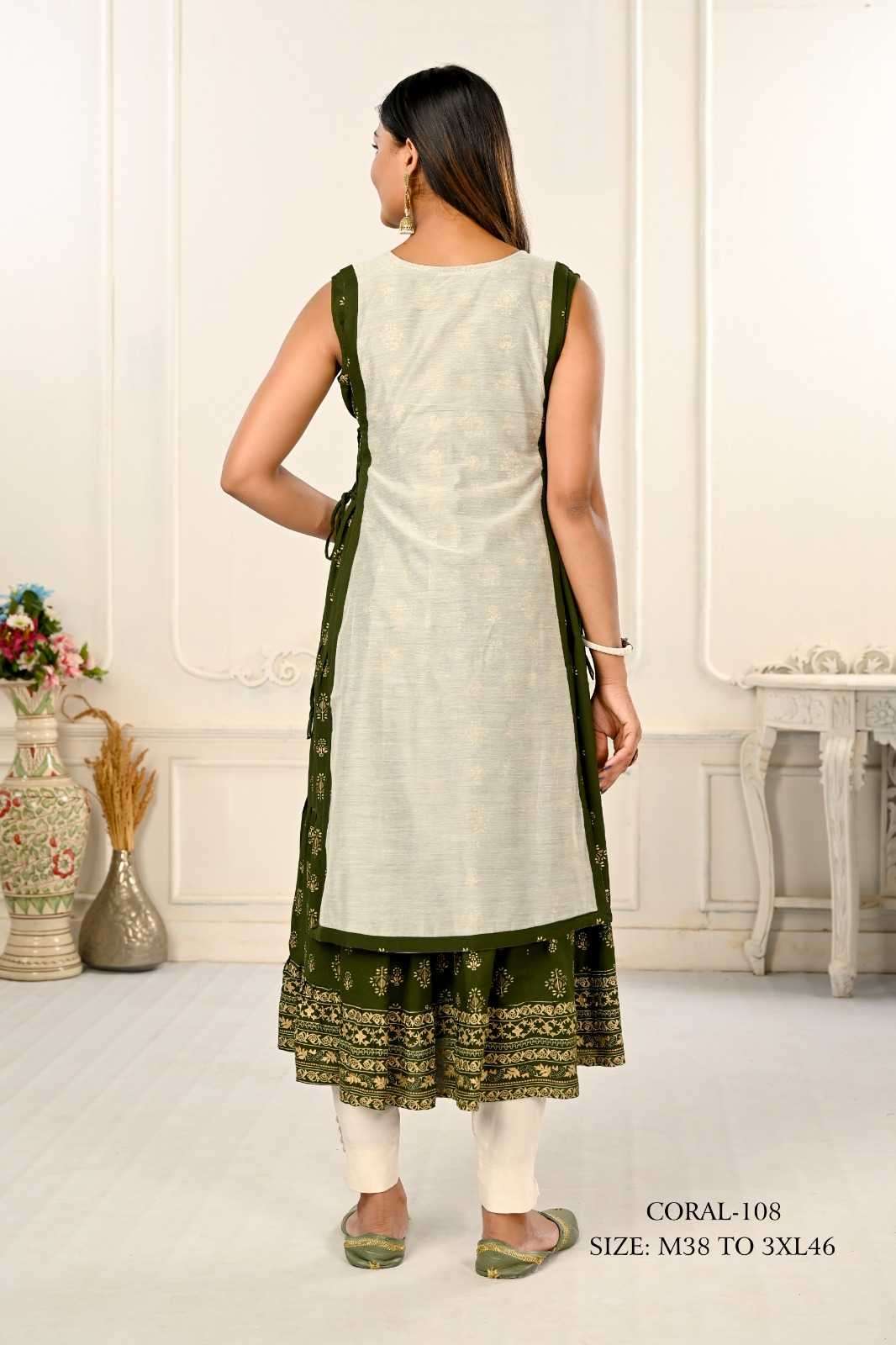 jivora luke fashion coral 101-124 nx Cotton kurti