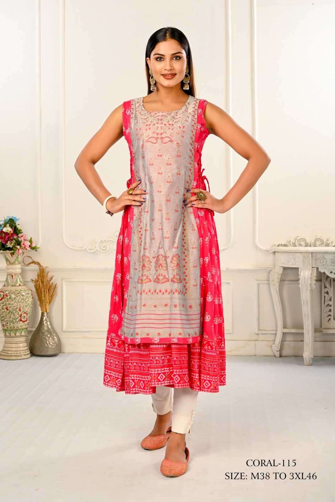 jivora luke fashion coral 101-124 nx Cotton kurti